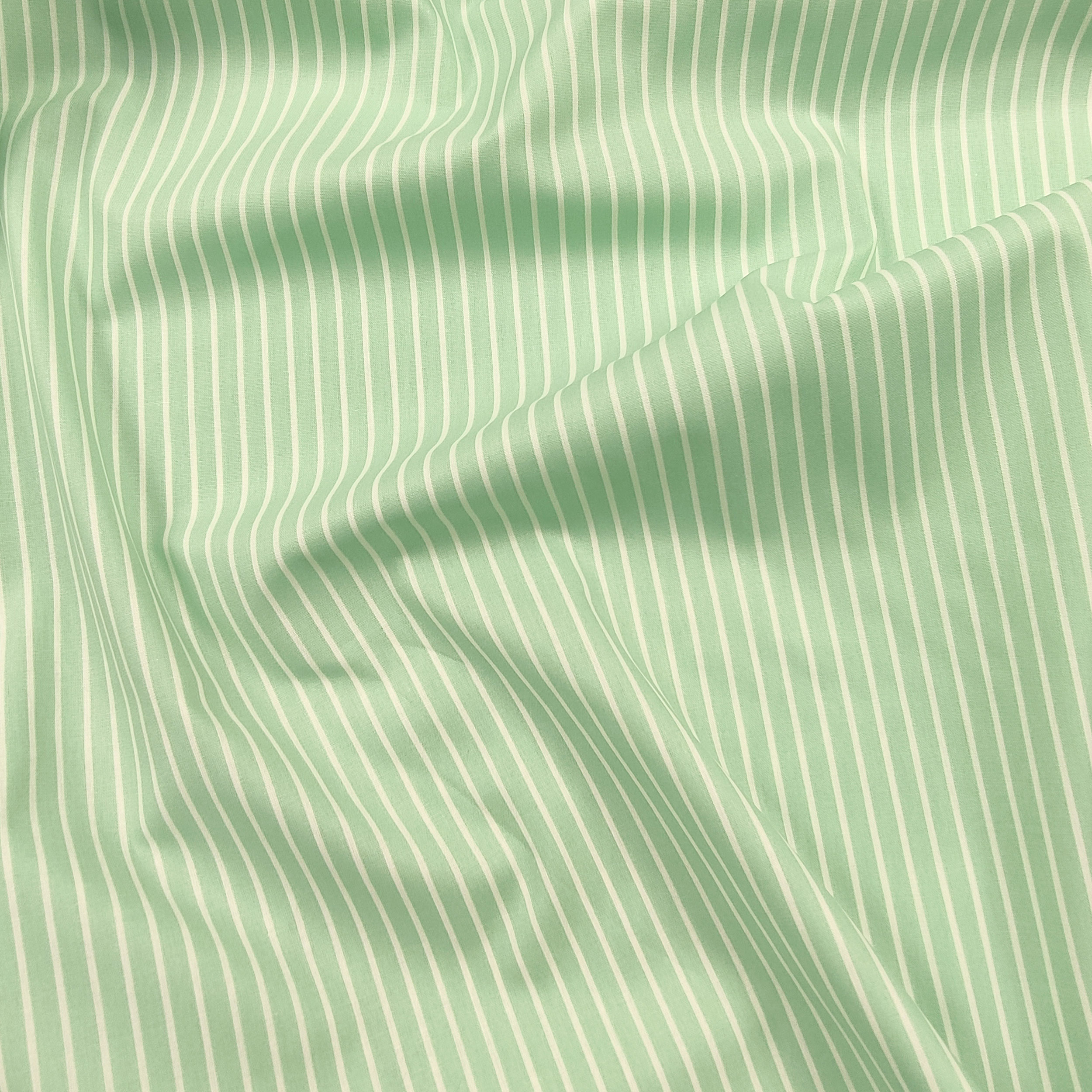 Mint Green Stripes Cotton Poplin