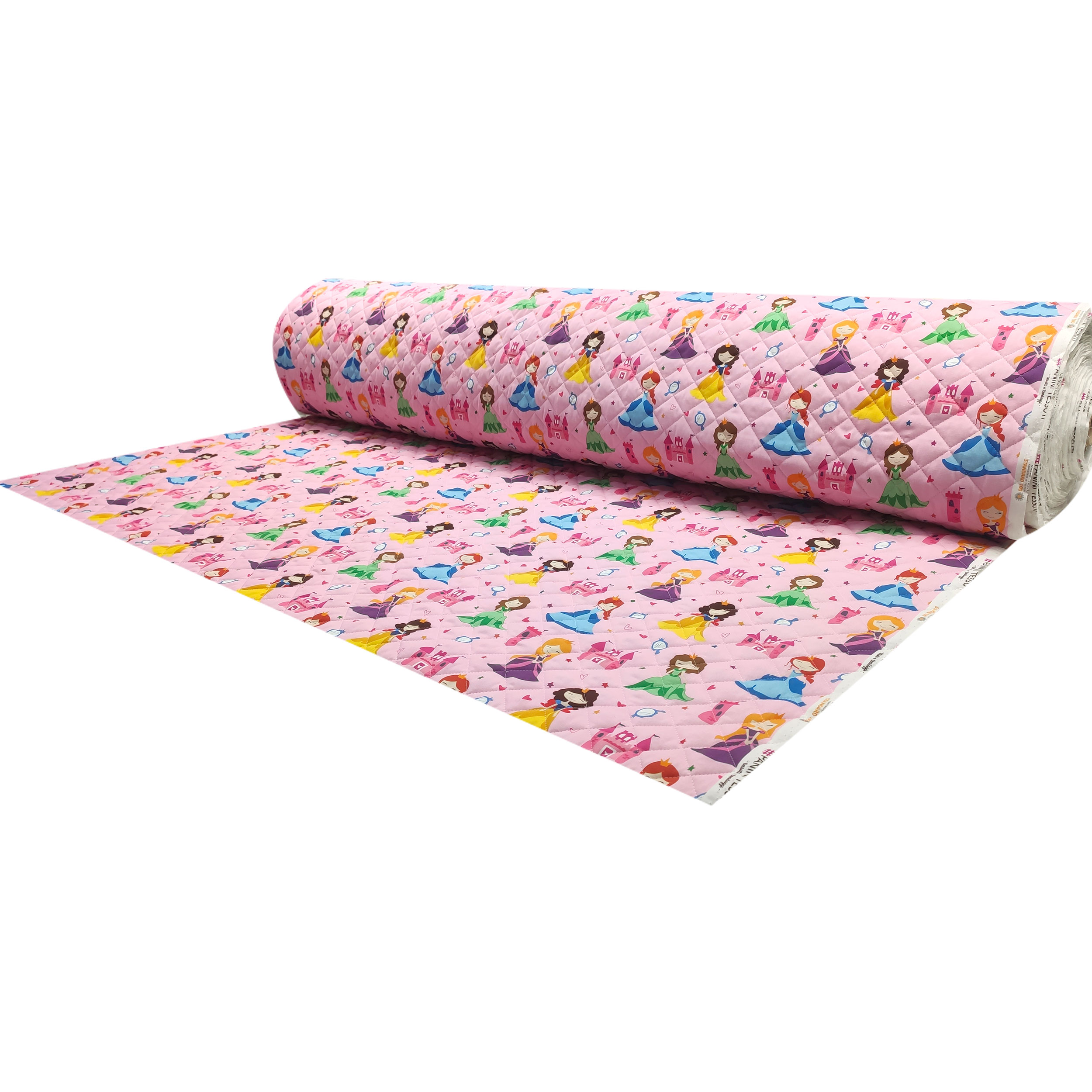 Quilted Fabric Princesses Pink Background Image