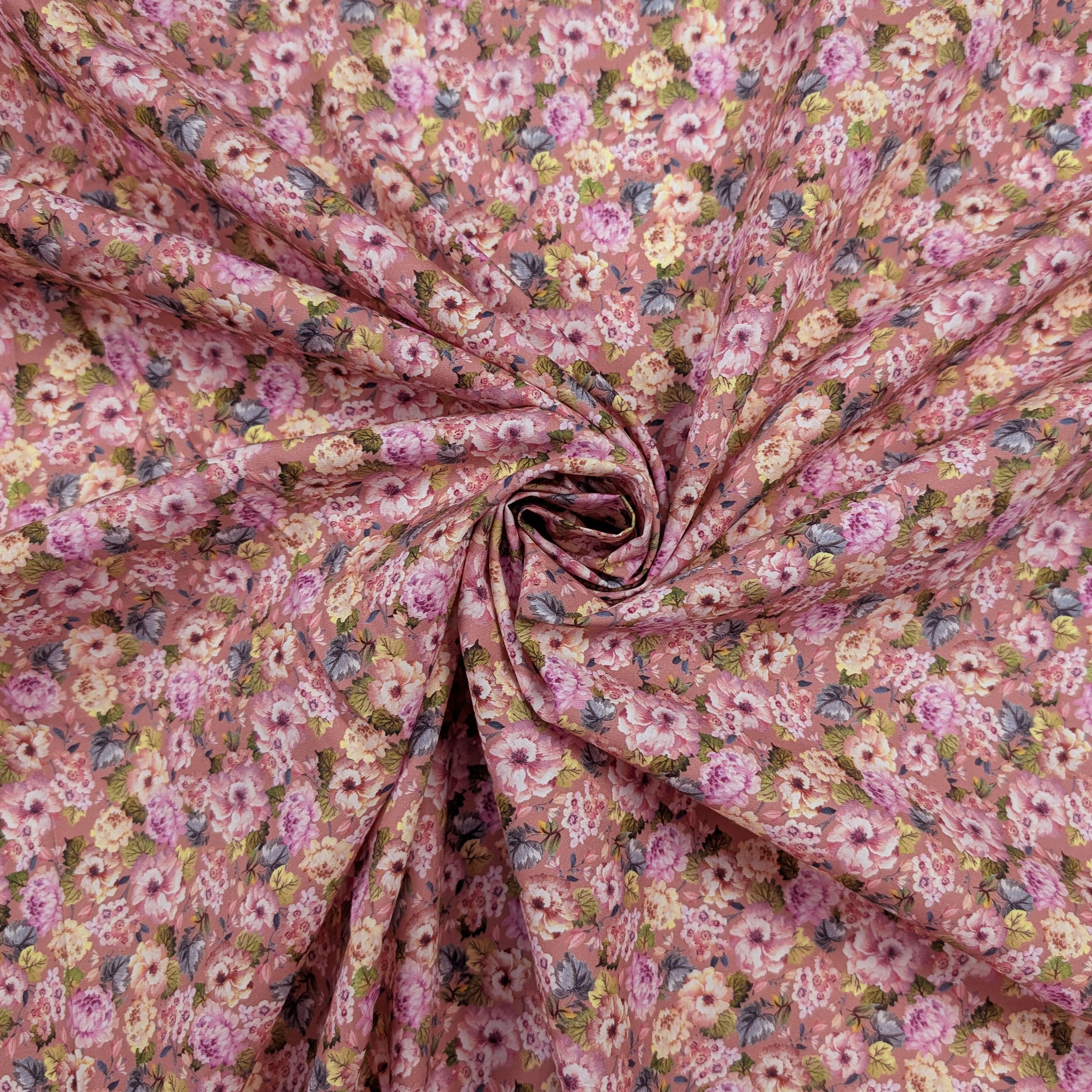 Poplin Cotton Romantic Bouquet Pink Image