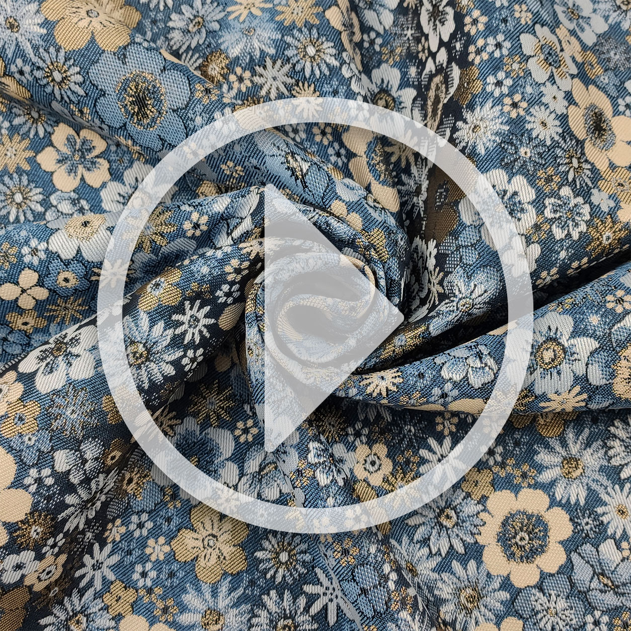 Tissu brocart Fleurs Fond Avio Image