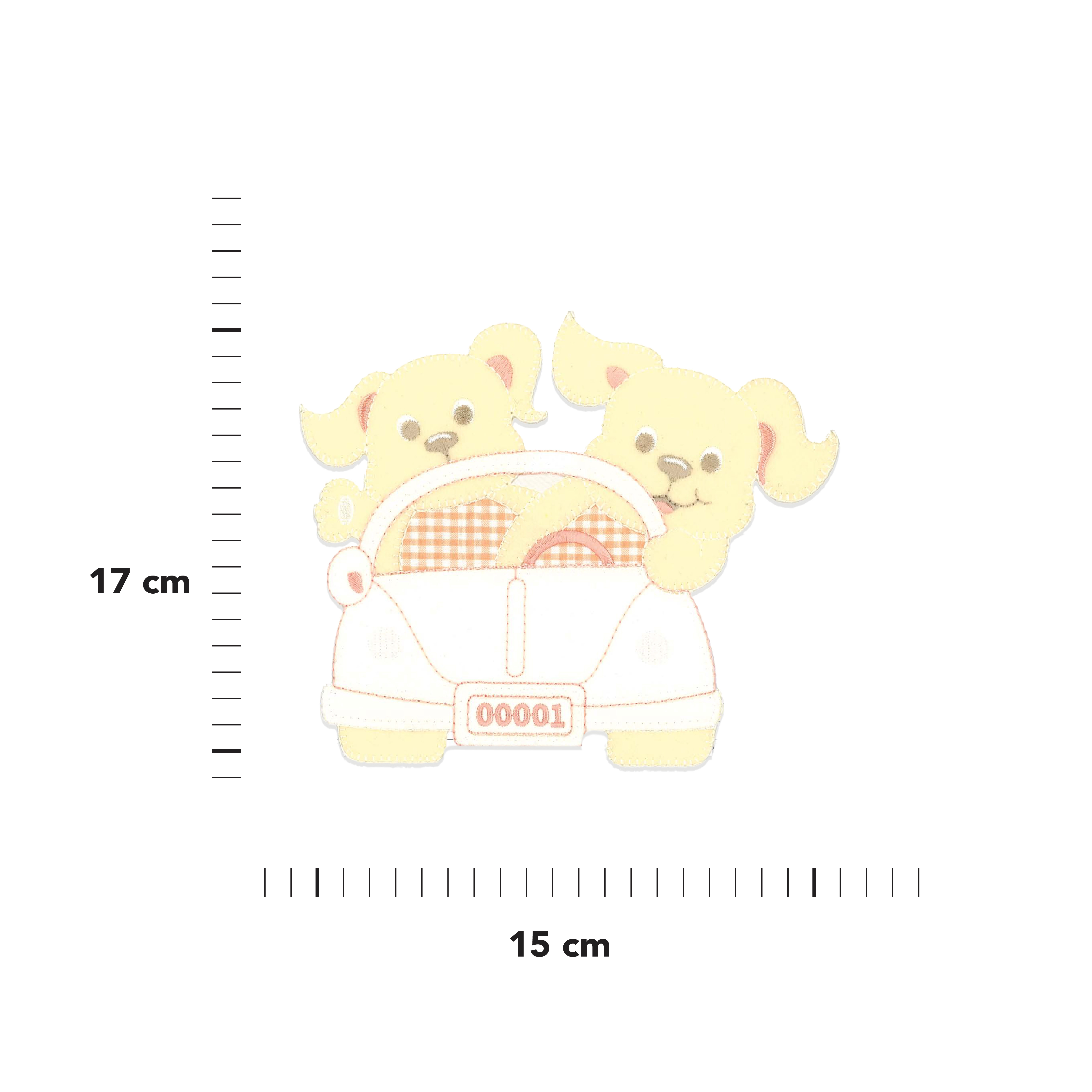 Thermoadhesive application with dogs in the car Image