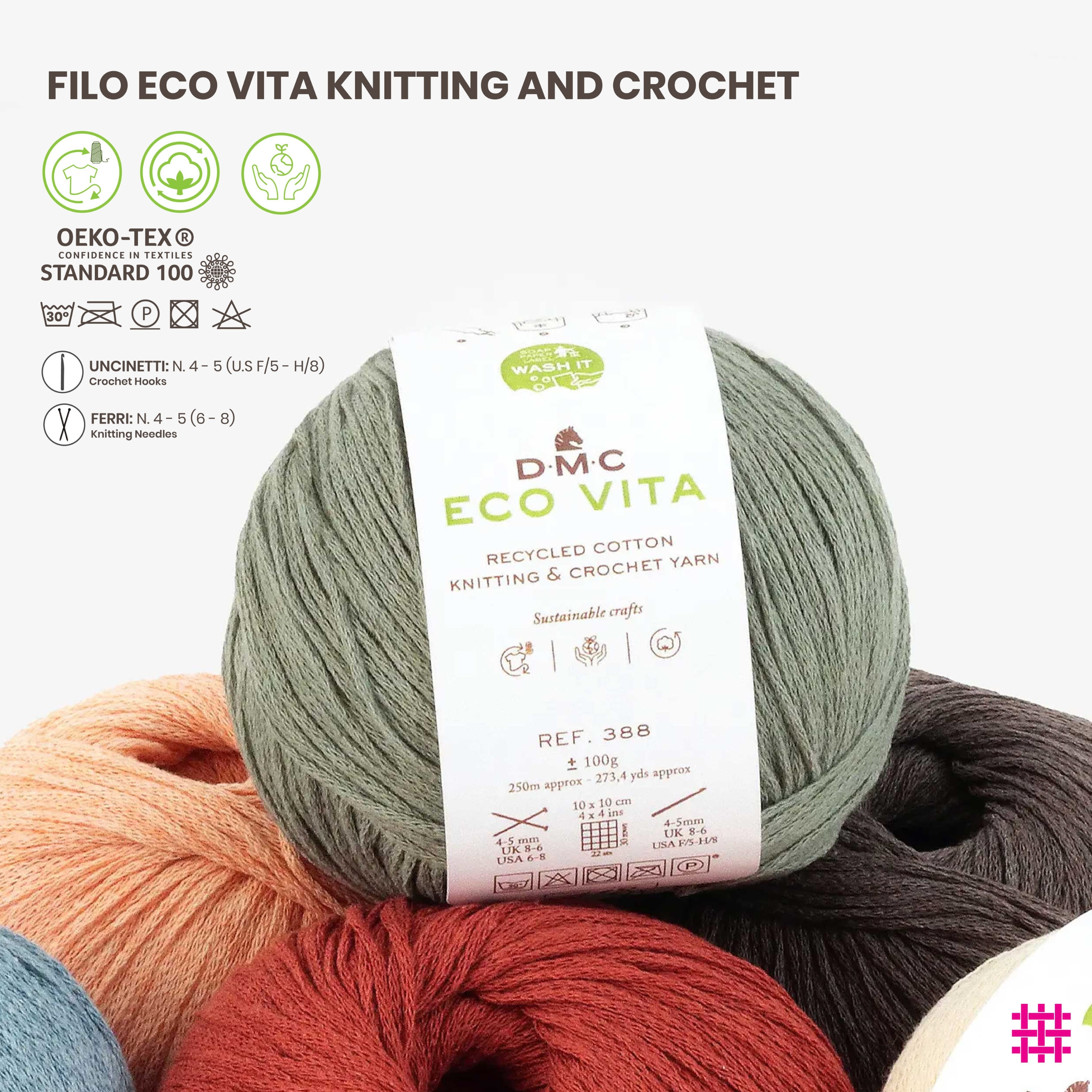 Fil à tricoter et à crocheter DMC Eco Vita