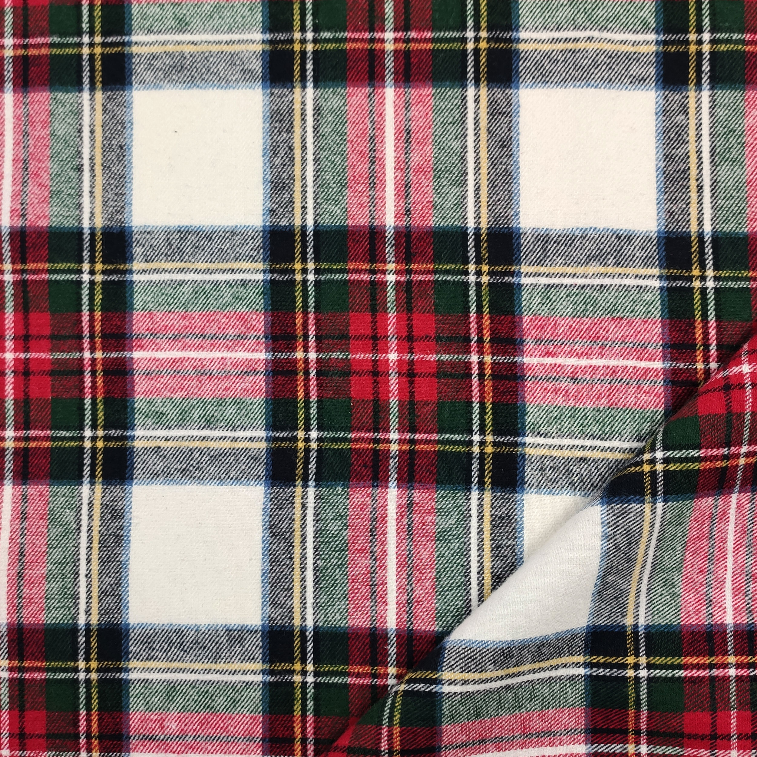 Tissu écossais Flanelle Rouge Blanc Vert