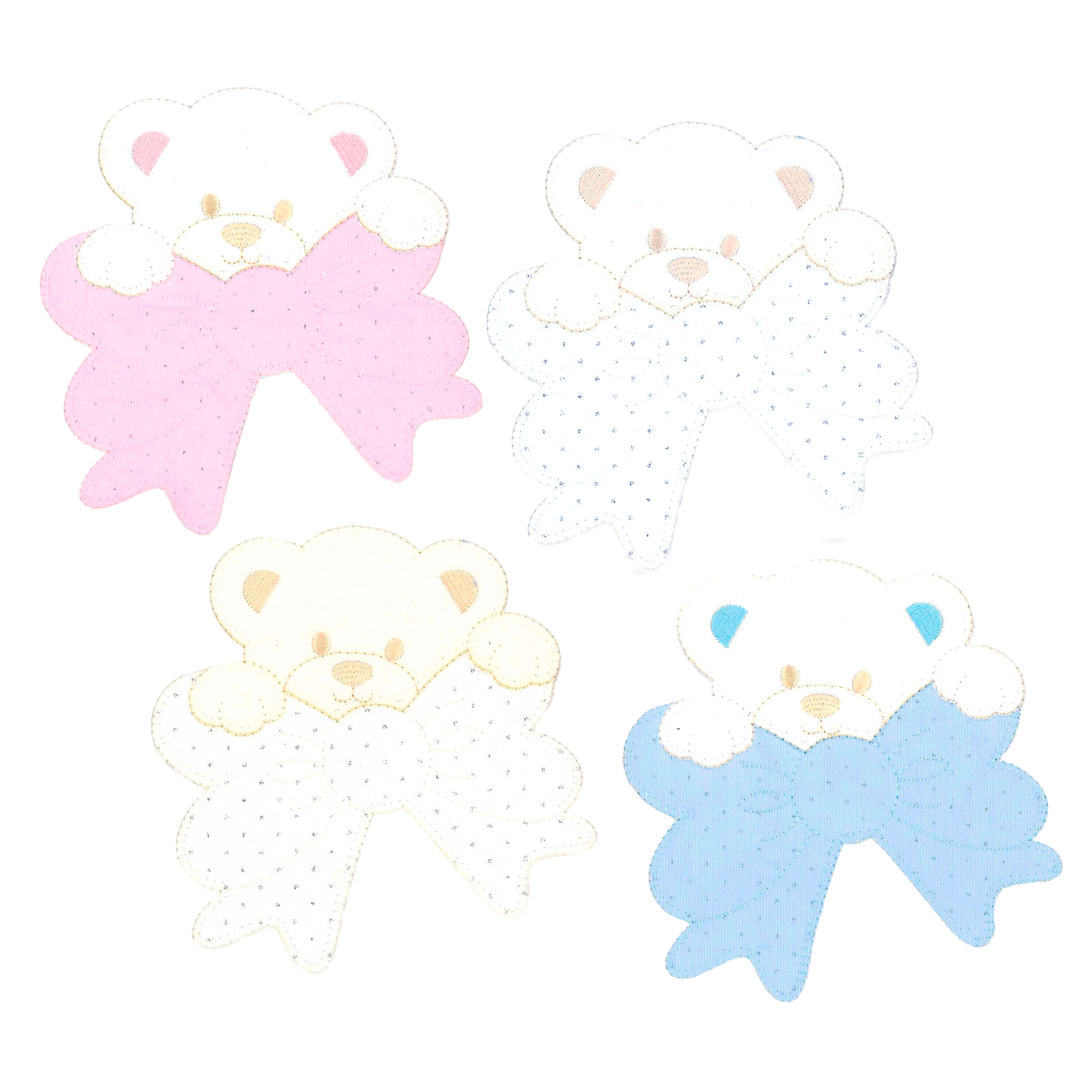 Medium Bear Application with Rhinestone Bow Image