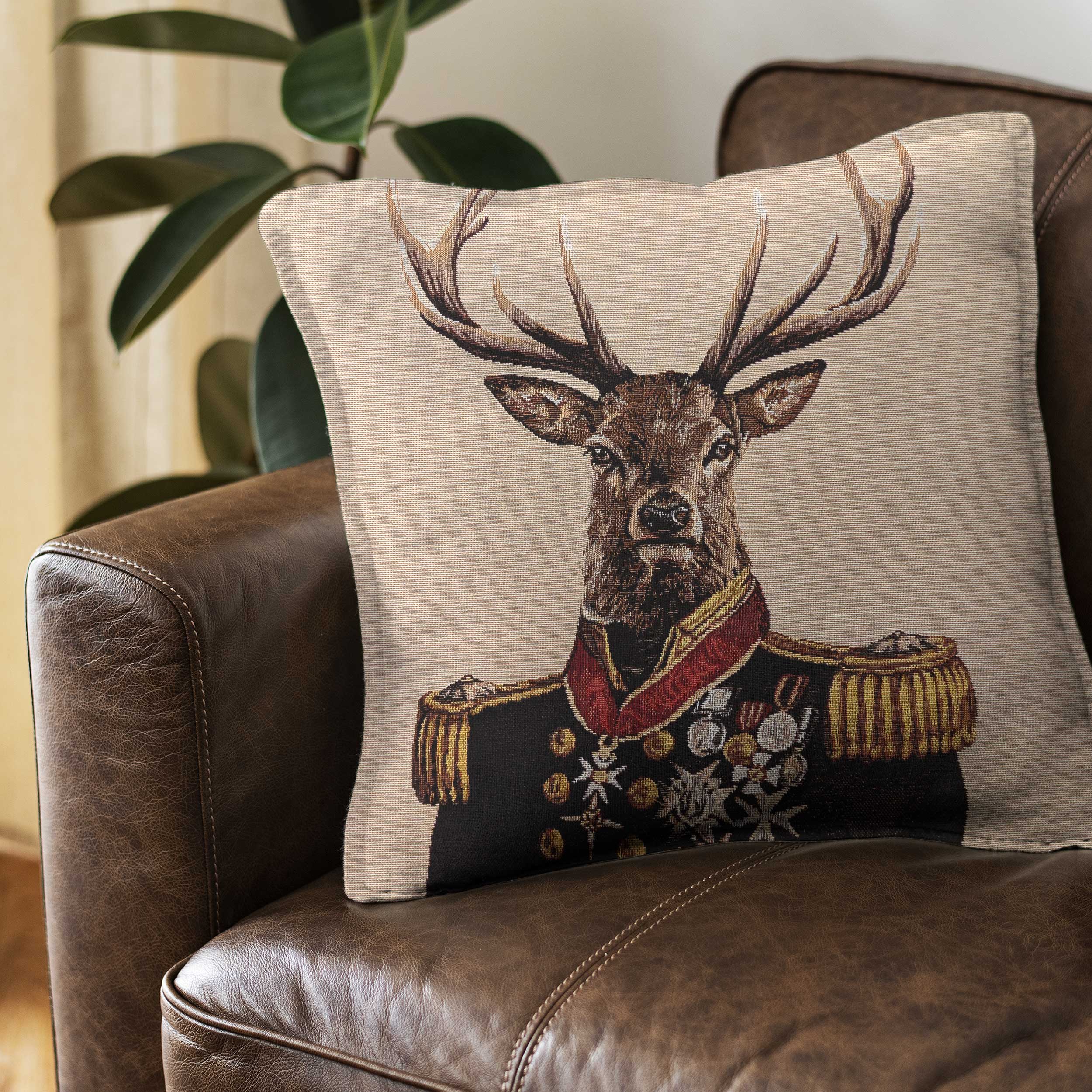 Admiral Deer Gobelin Cushion Panel Image