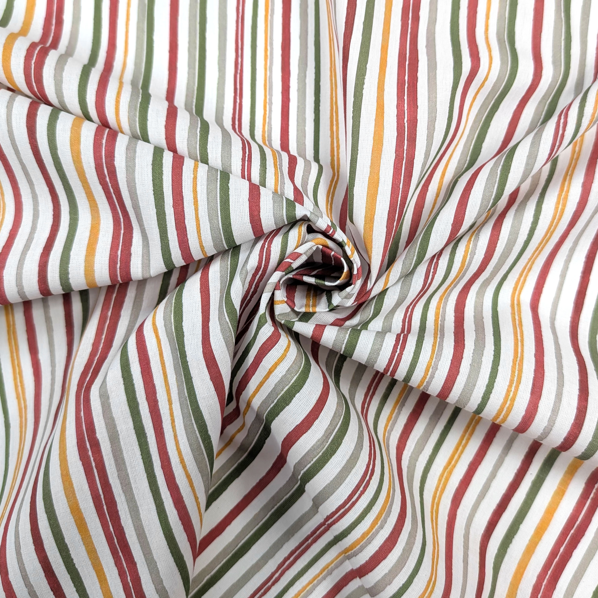 Multicoloured Vertical Stripes Percale Cotton Image