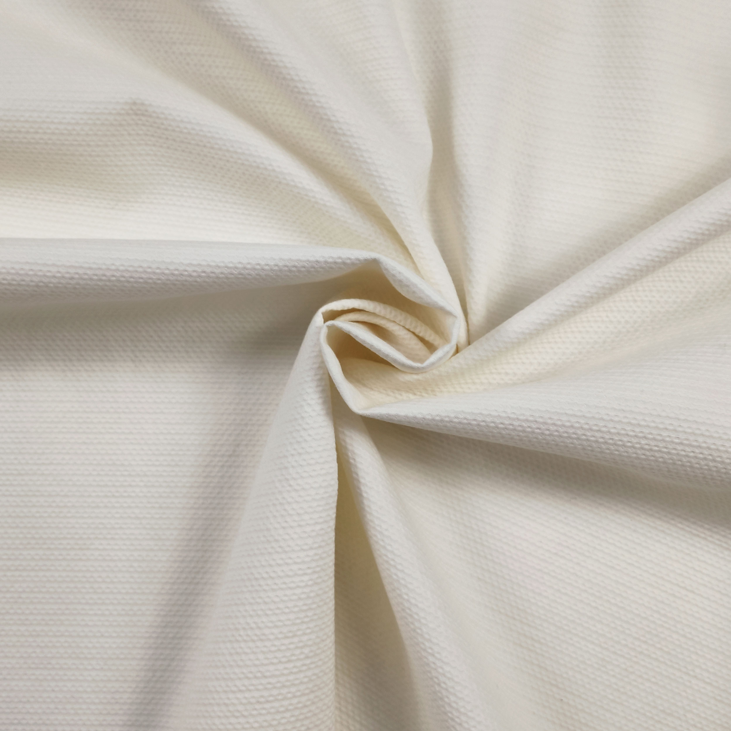Milk White Stretch Cotton Piquet Image