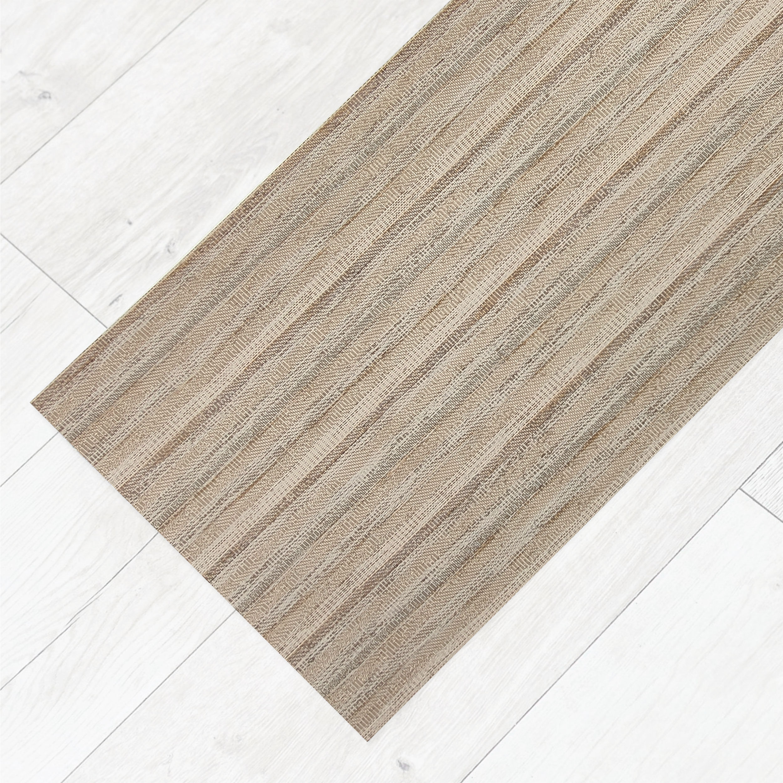 Alfombra de cocina a rayas Lurex beige