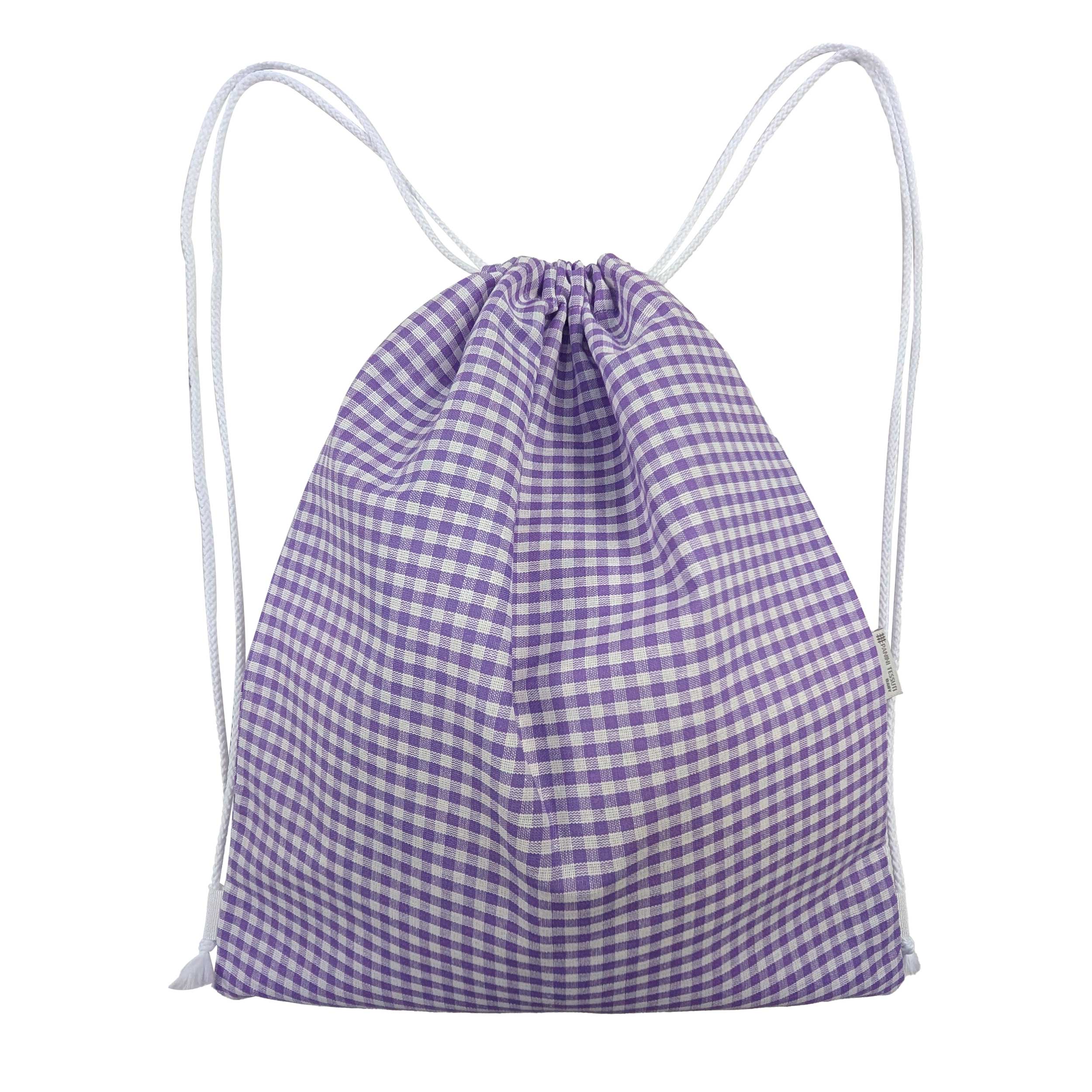 Lilac Yarn-Dyed Checked Nursery Backpack Image