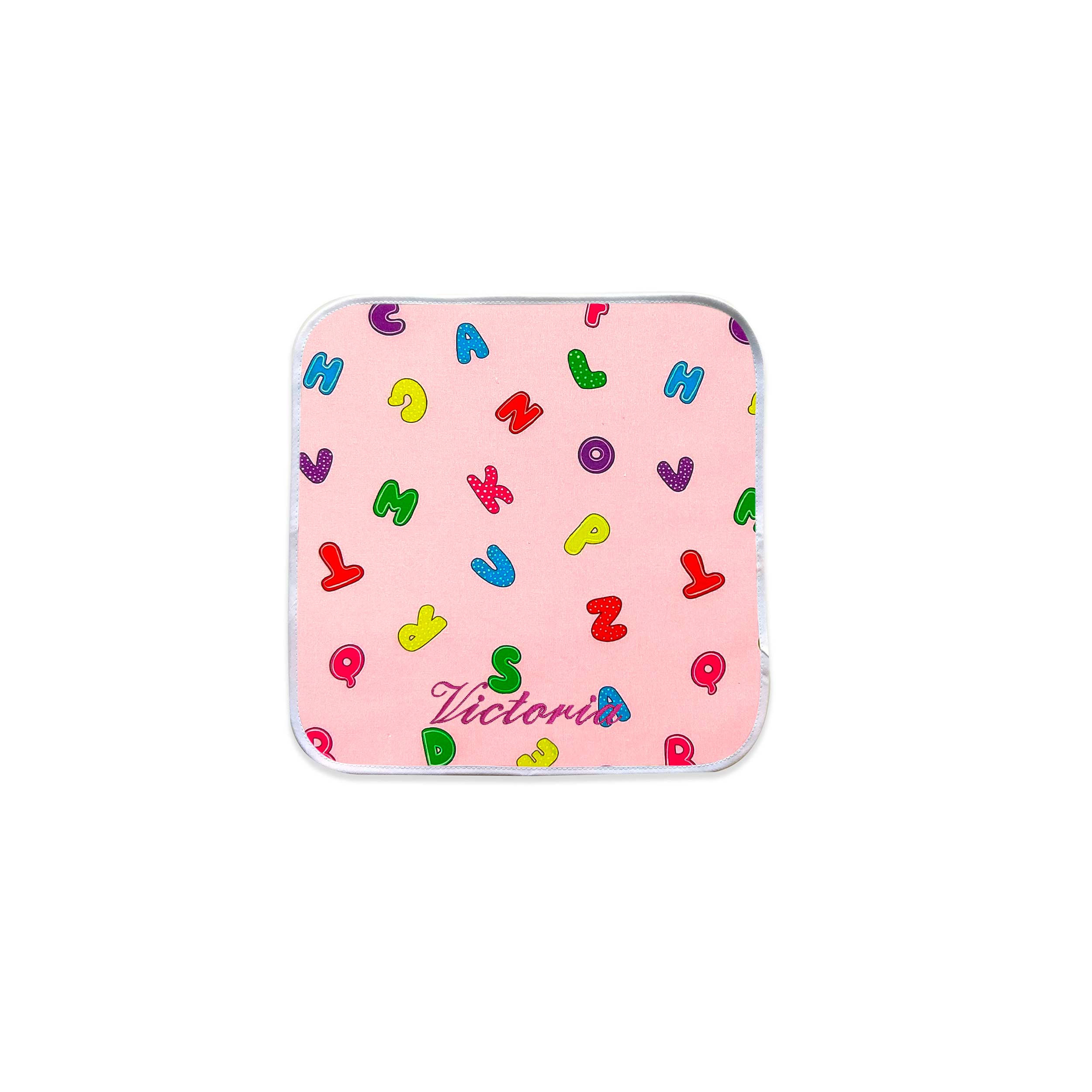 Serviette de table Alphabet Fond rose