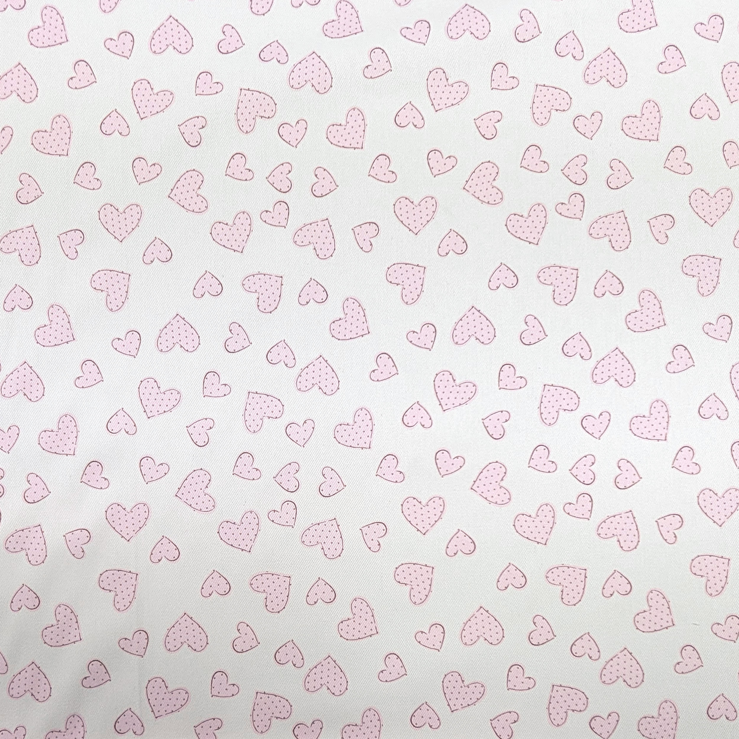 Pink Hearts Cotton Gabardine Image