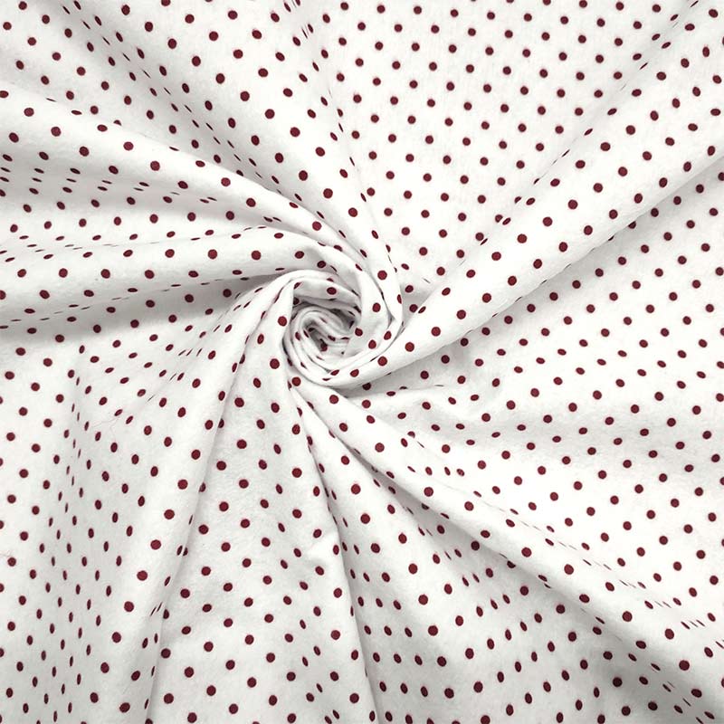Soft Thin Felt - Burgundy Small Dots Image