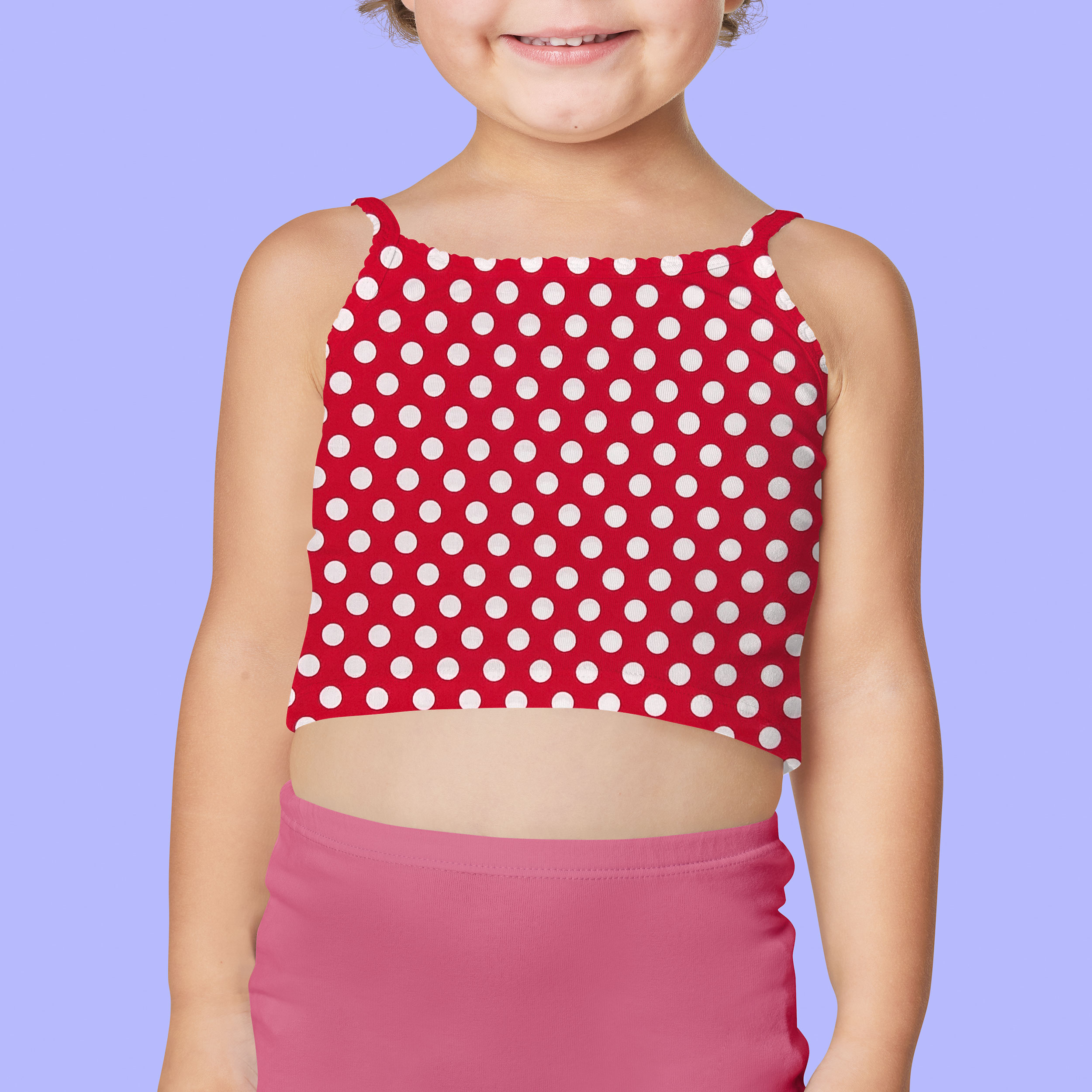Roter Baumwollstoff mit großen Polka Dots