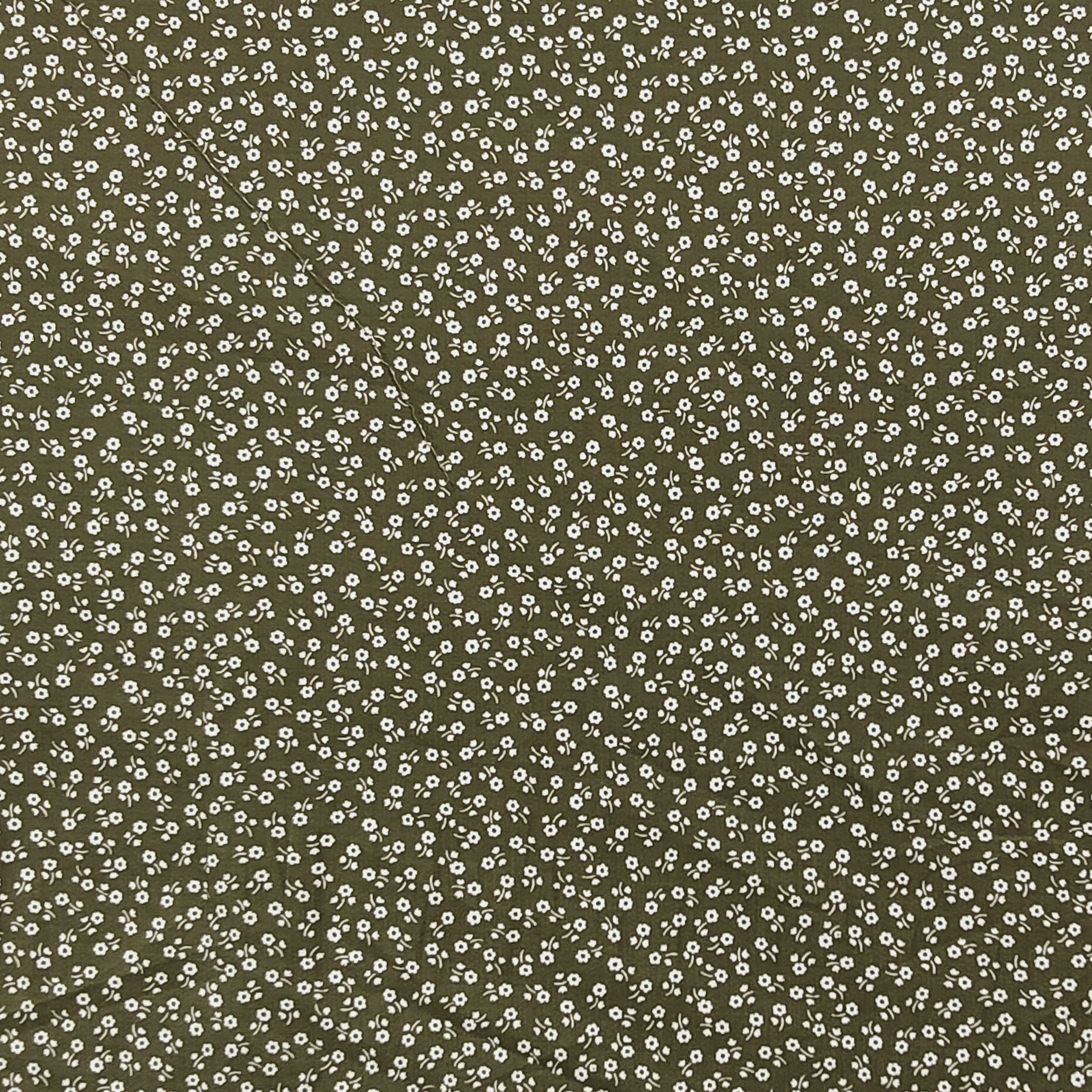 Elasticised Cotton Green Flowers