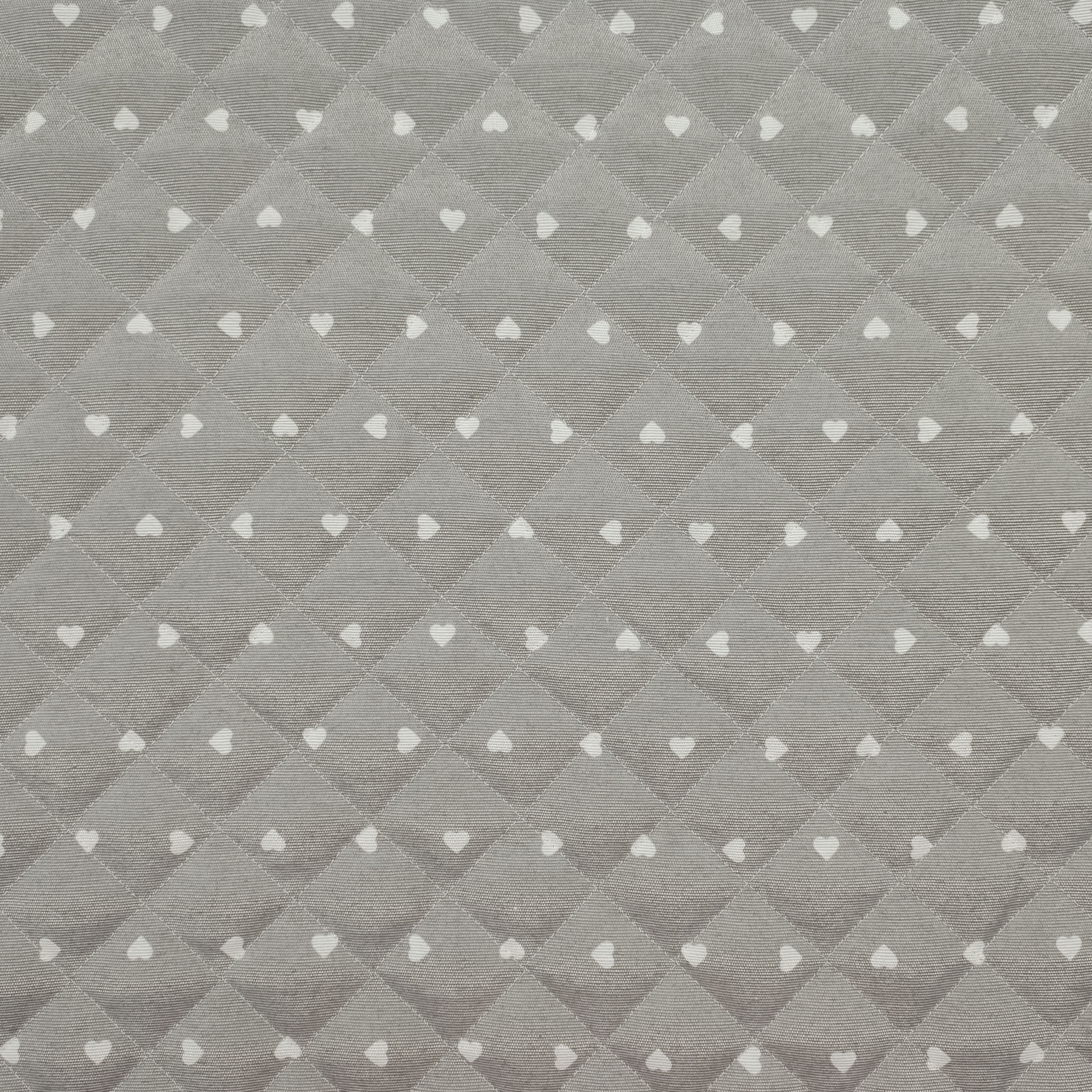 Quilted Cotton Mini White Hearts - Grey Image