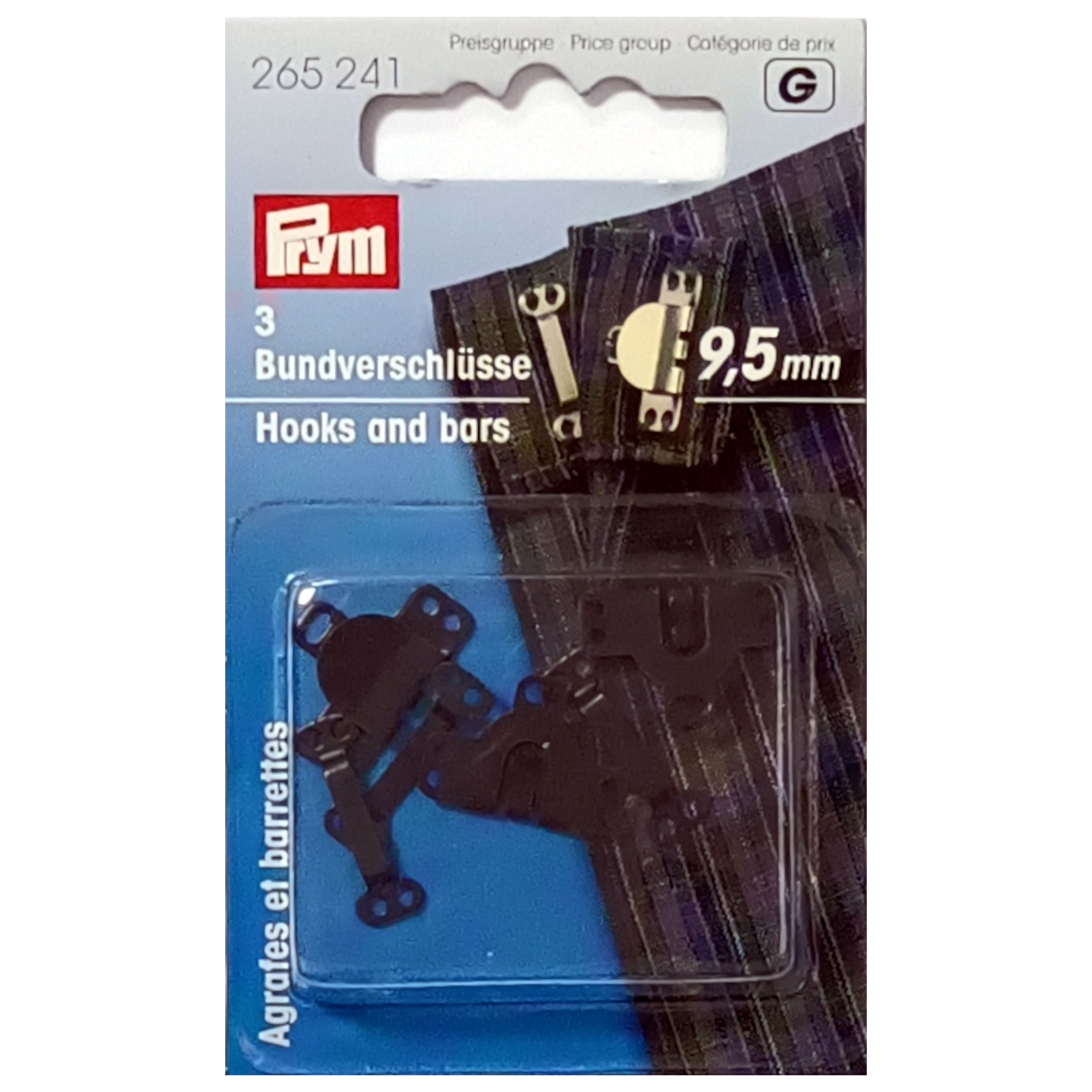 Haken für Hosen und Röcke Schwarz Prym 9,5 mm
