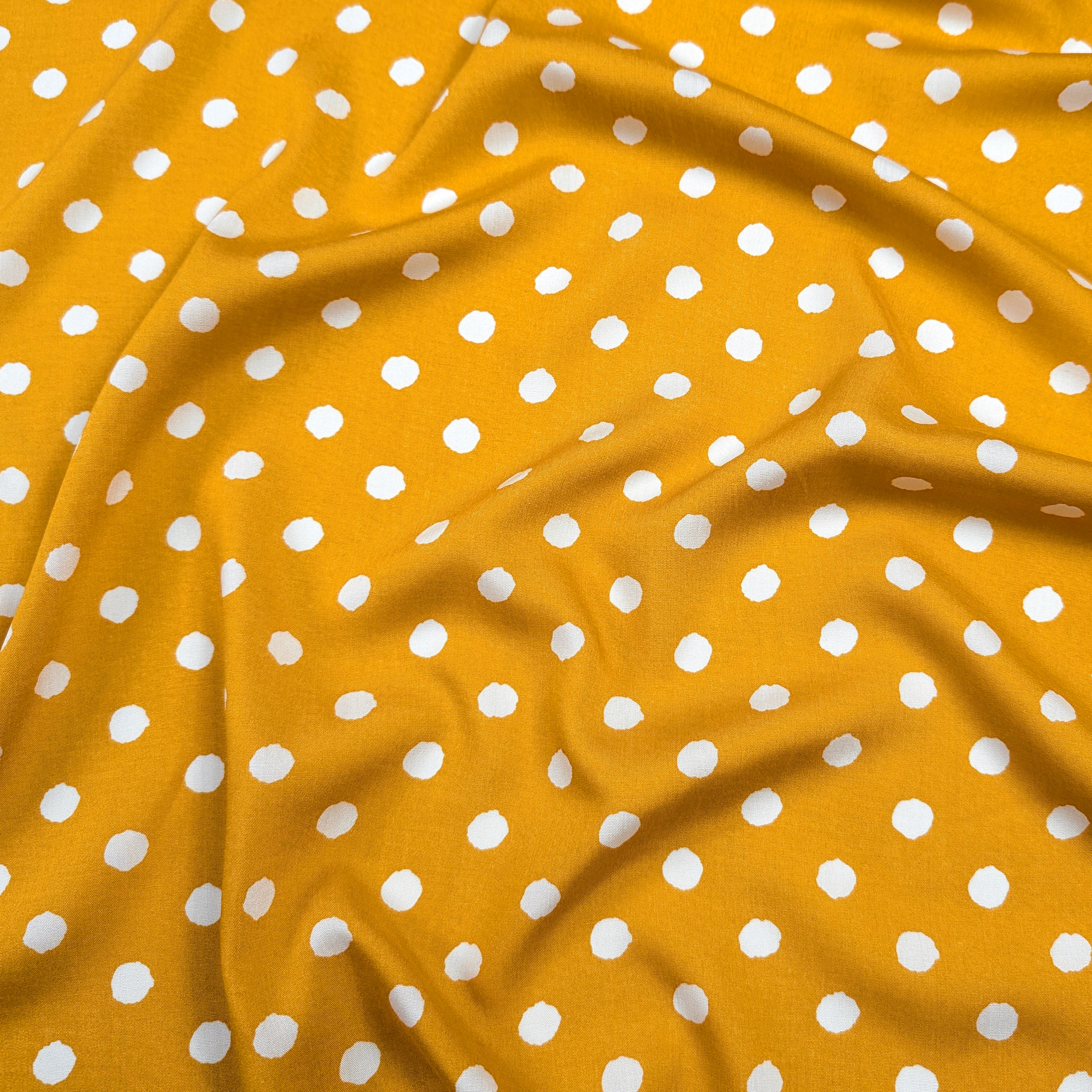 Viscose White Dots Mustard Background Image