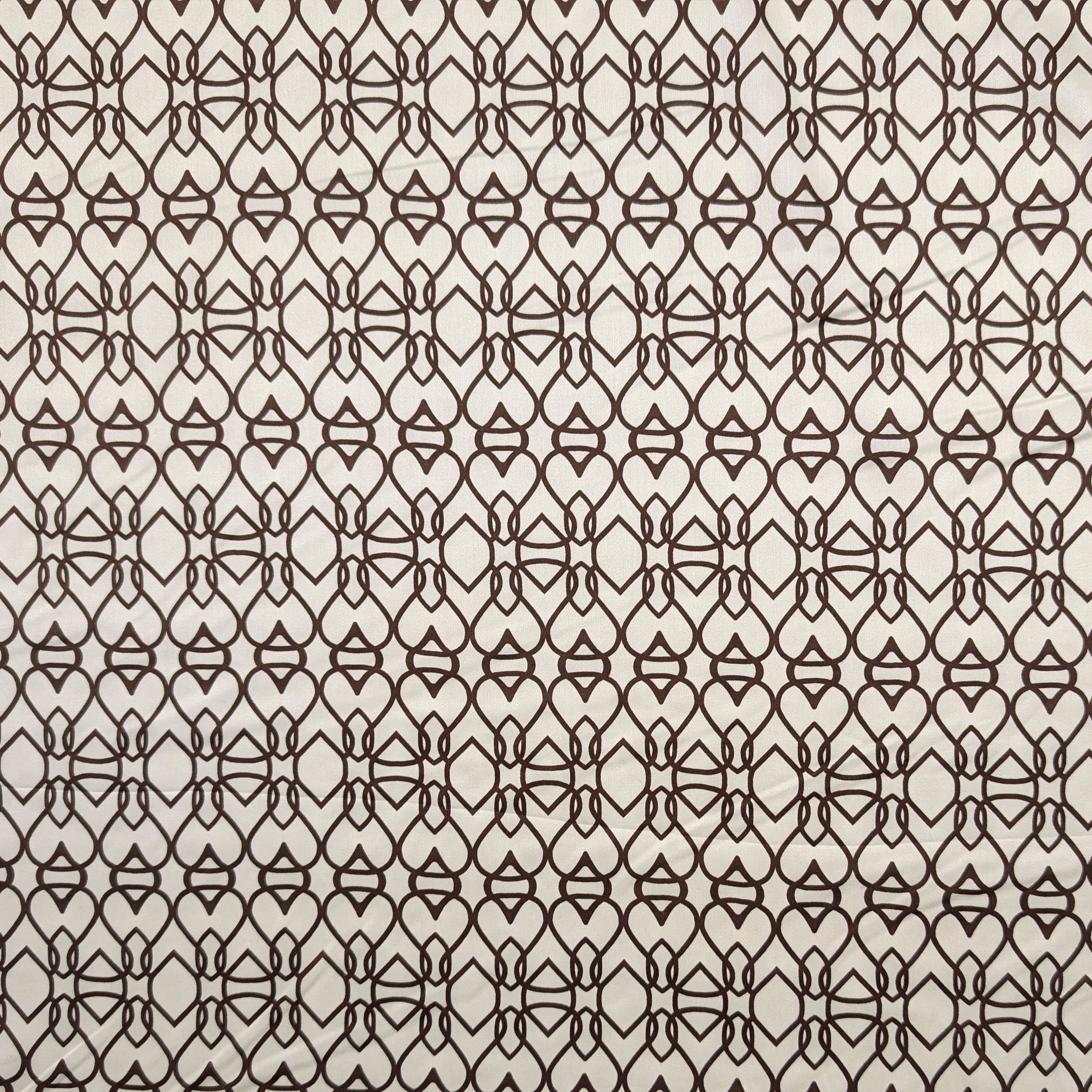 Abstract Brown Geometric Patterned Satin Image