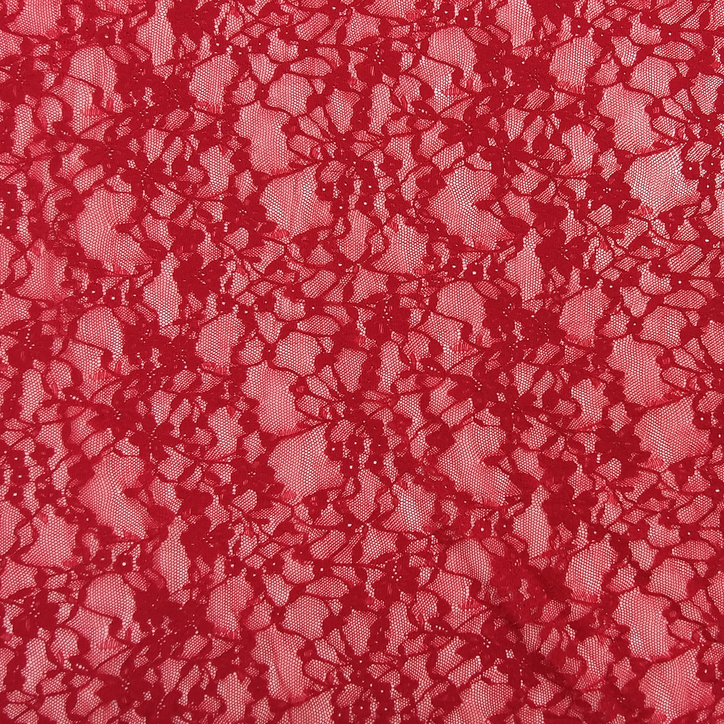 Elastic Floral Lace in Red