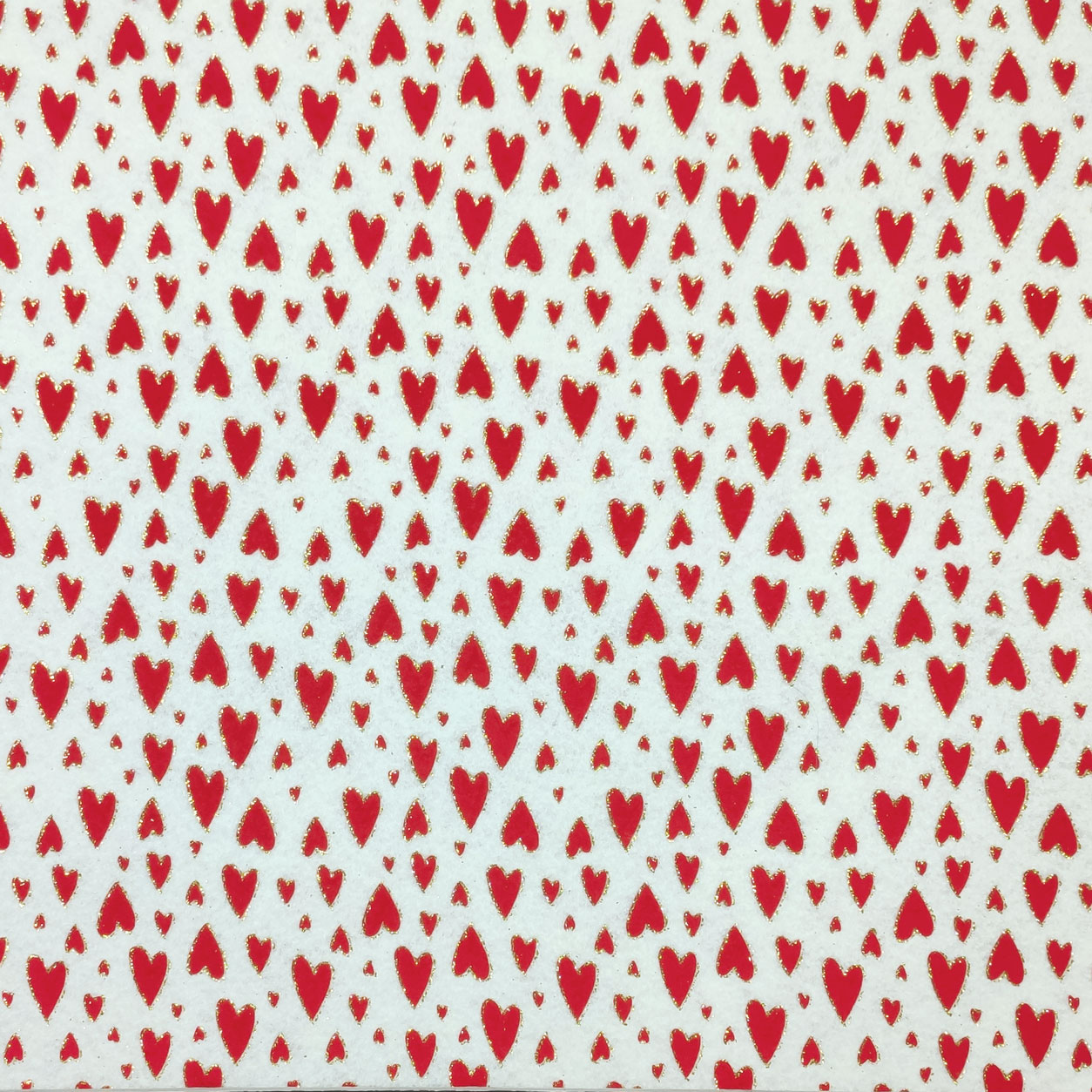 Pannolenci Crema con purpurina Corazones rojos