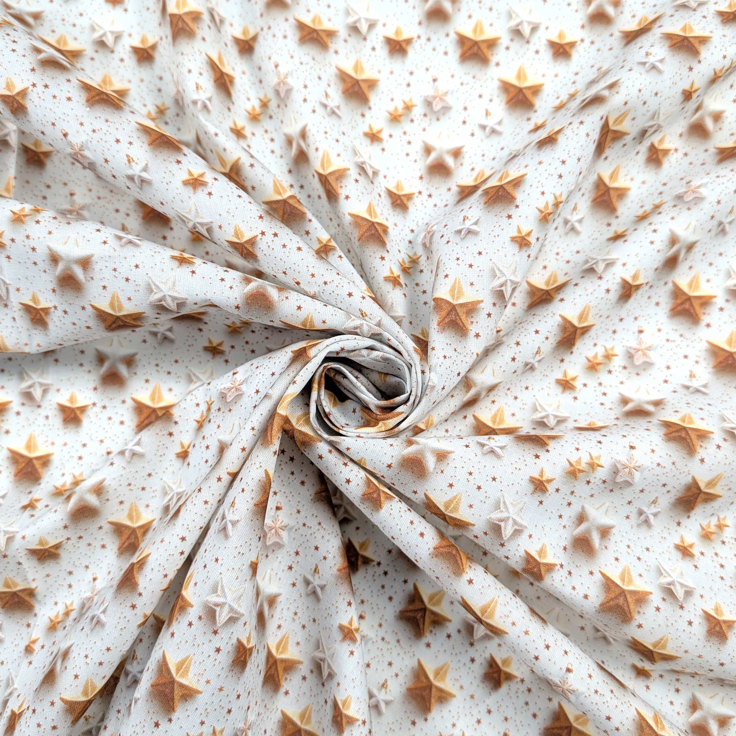 Cotton Poplin Christmas Stars Image