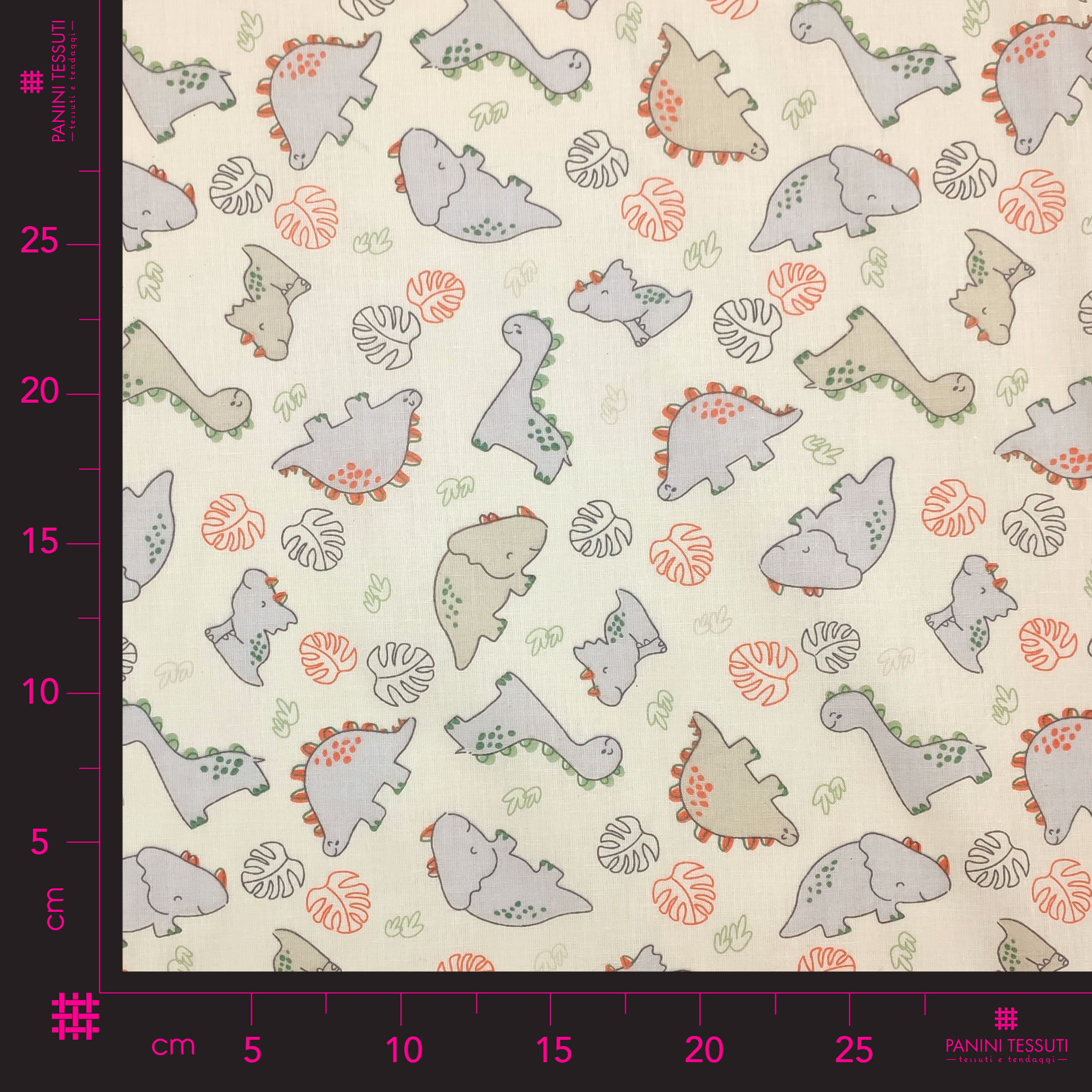 Tissu de coton Dinosaures Fond jaune