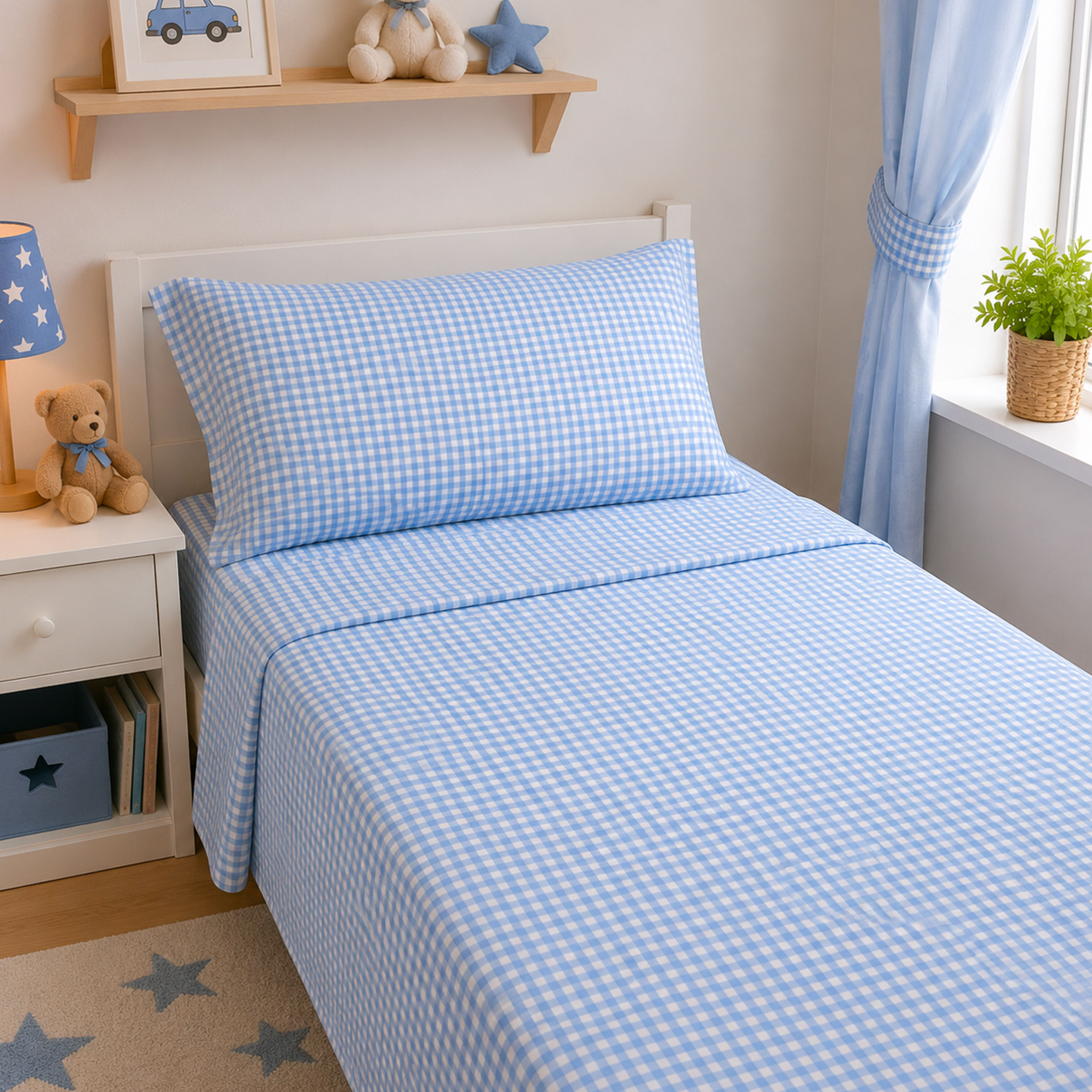 Dressmaking Gingham Cotton - Sky Blue Image