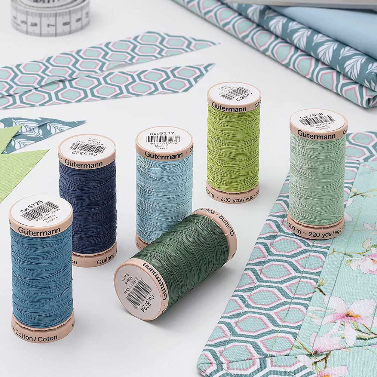 Gutermann Hilo de Acolchar a Mano 6 Bobinas Tonos Fríos