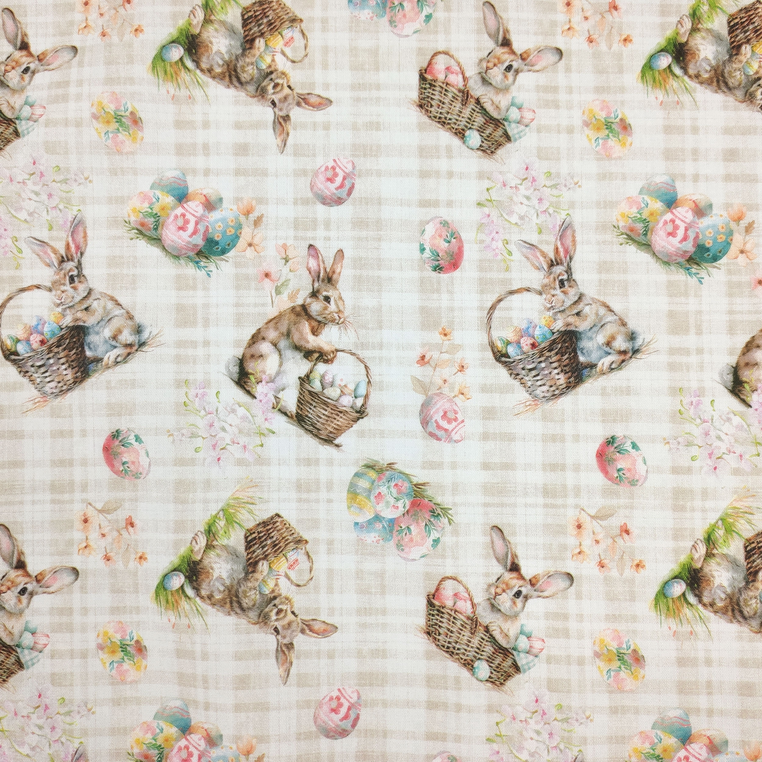 Lapins et œufs de Pâques en coton fantaisie