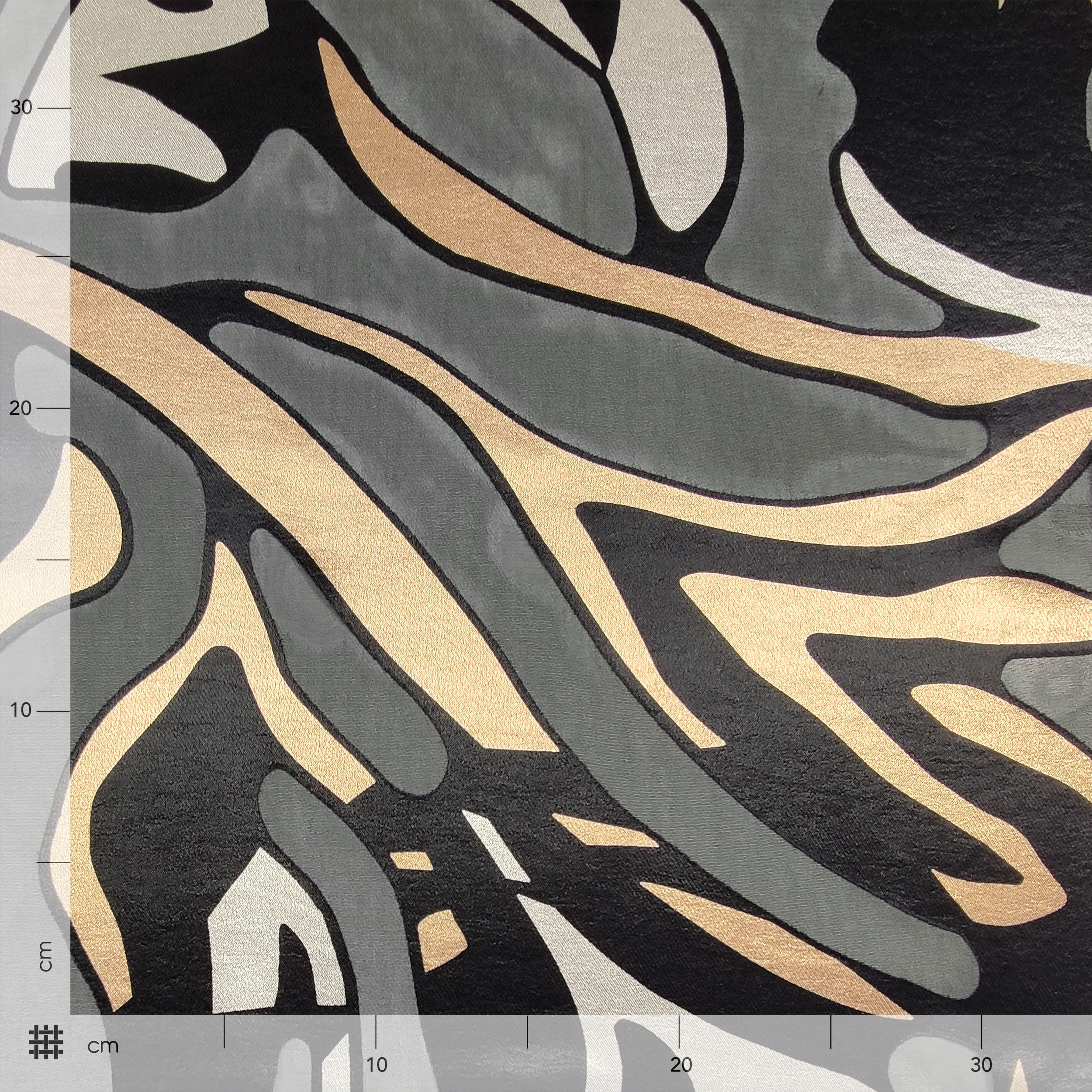 Devorè High Fashion Fantasy Gold Silver Background Black