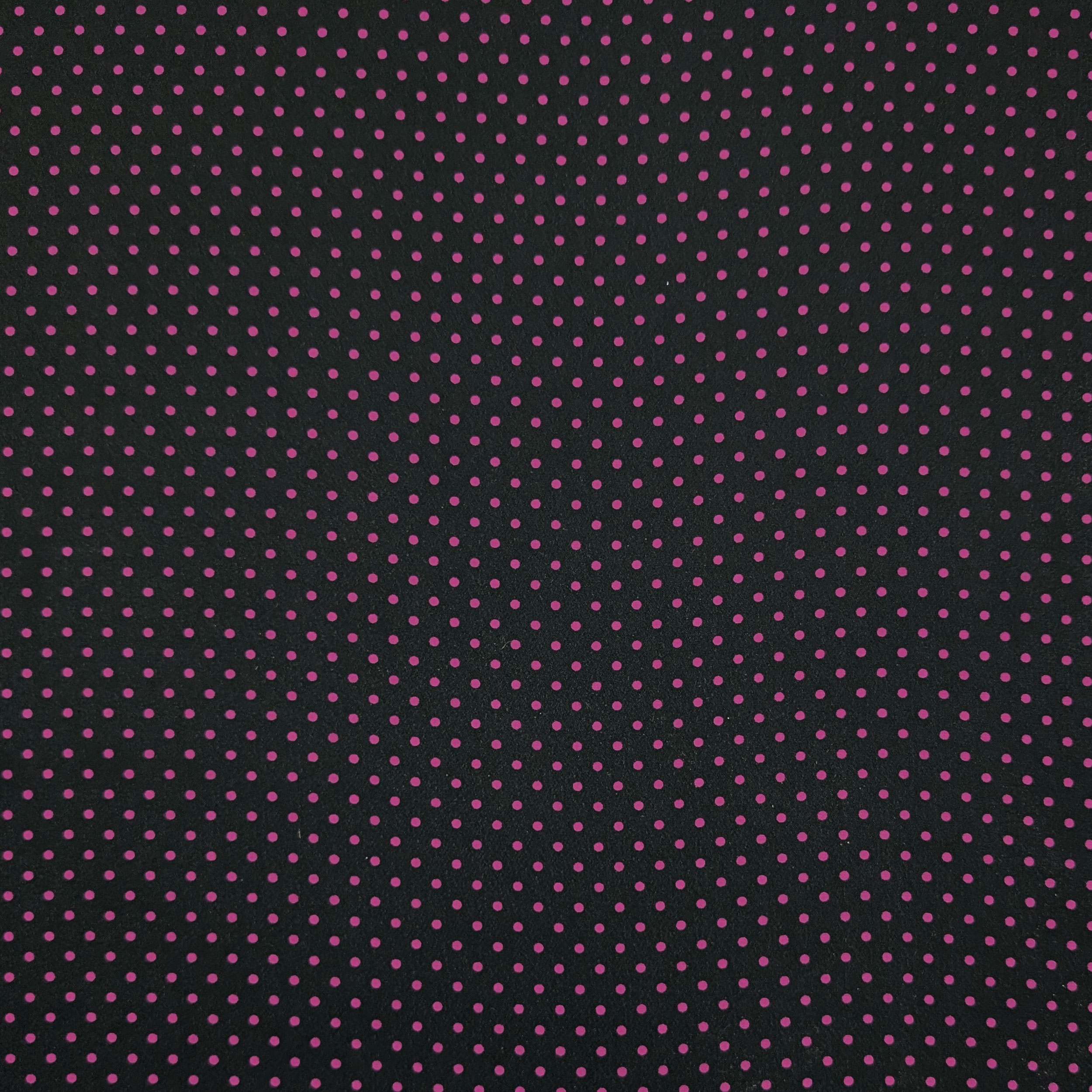 Black Georgette with Fuxia Polka Dots Image