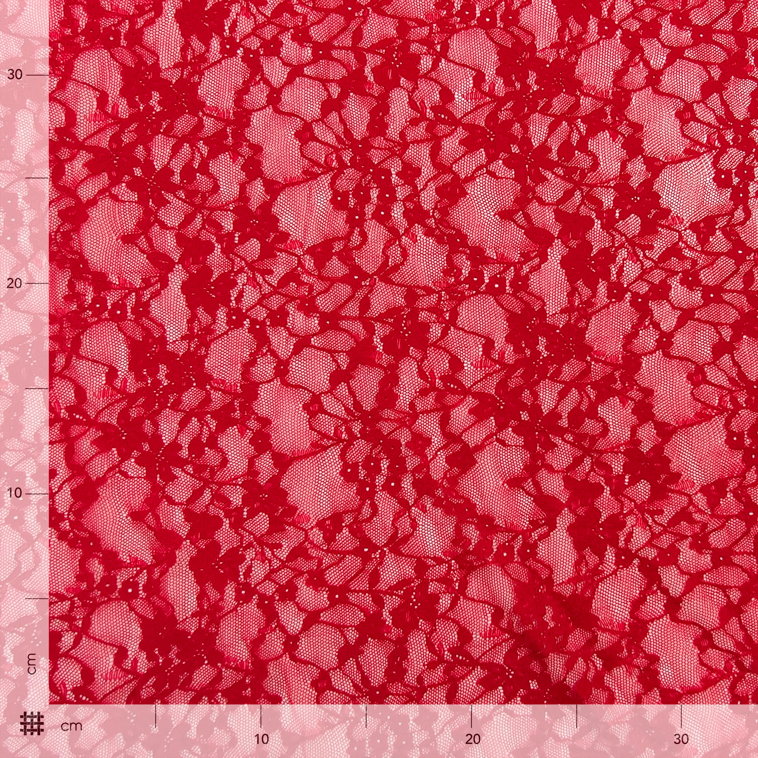 Elastic Floral Lace in Red
