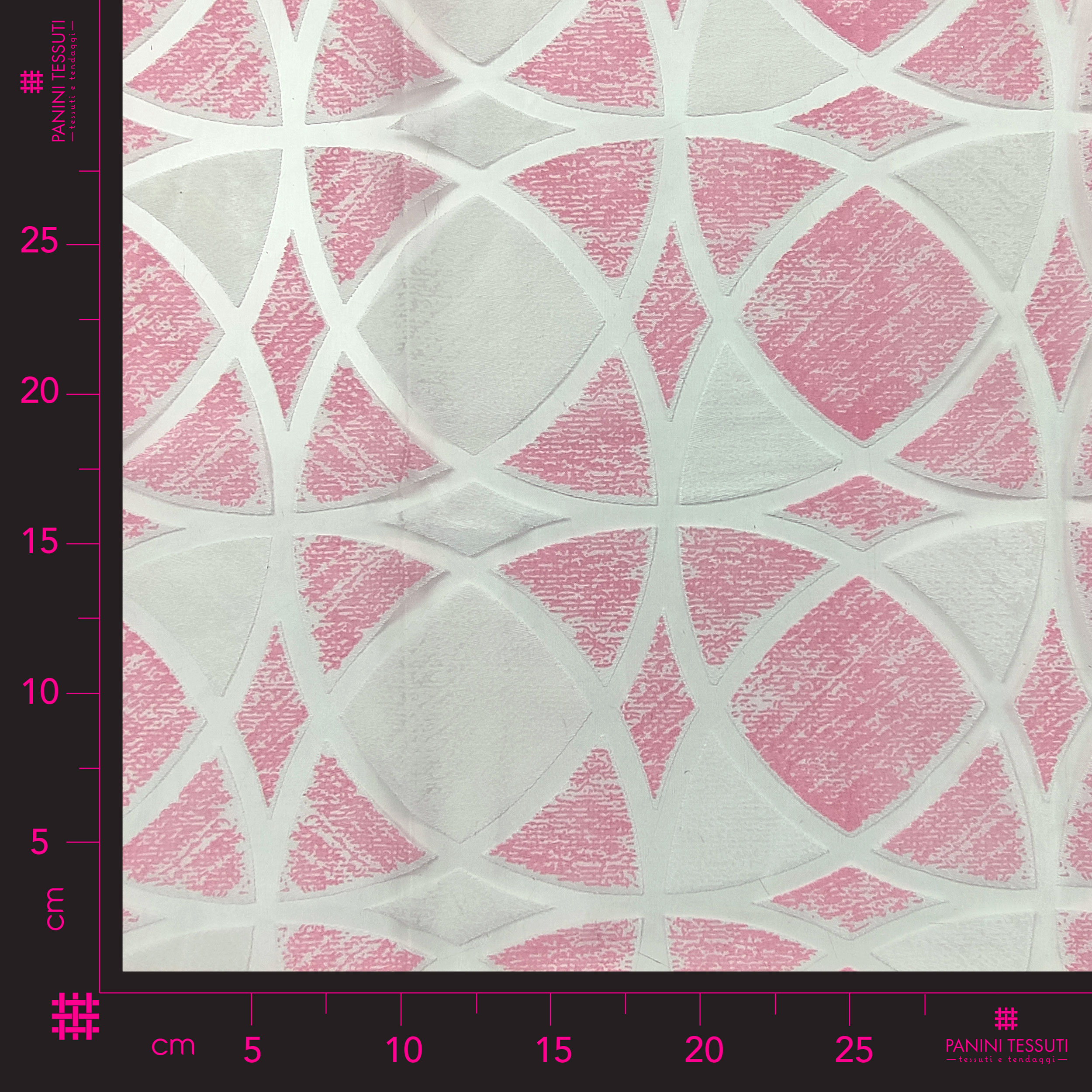Rideau Devorè géométrique rose