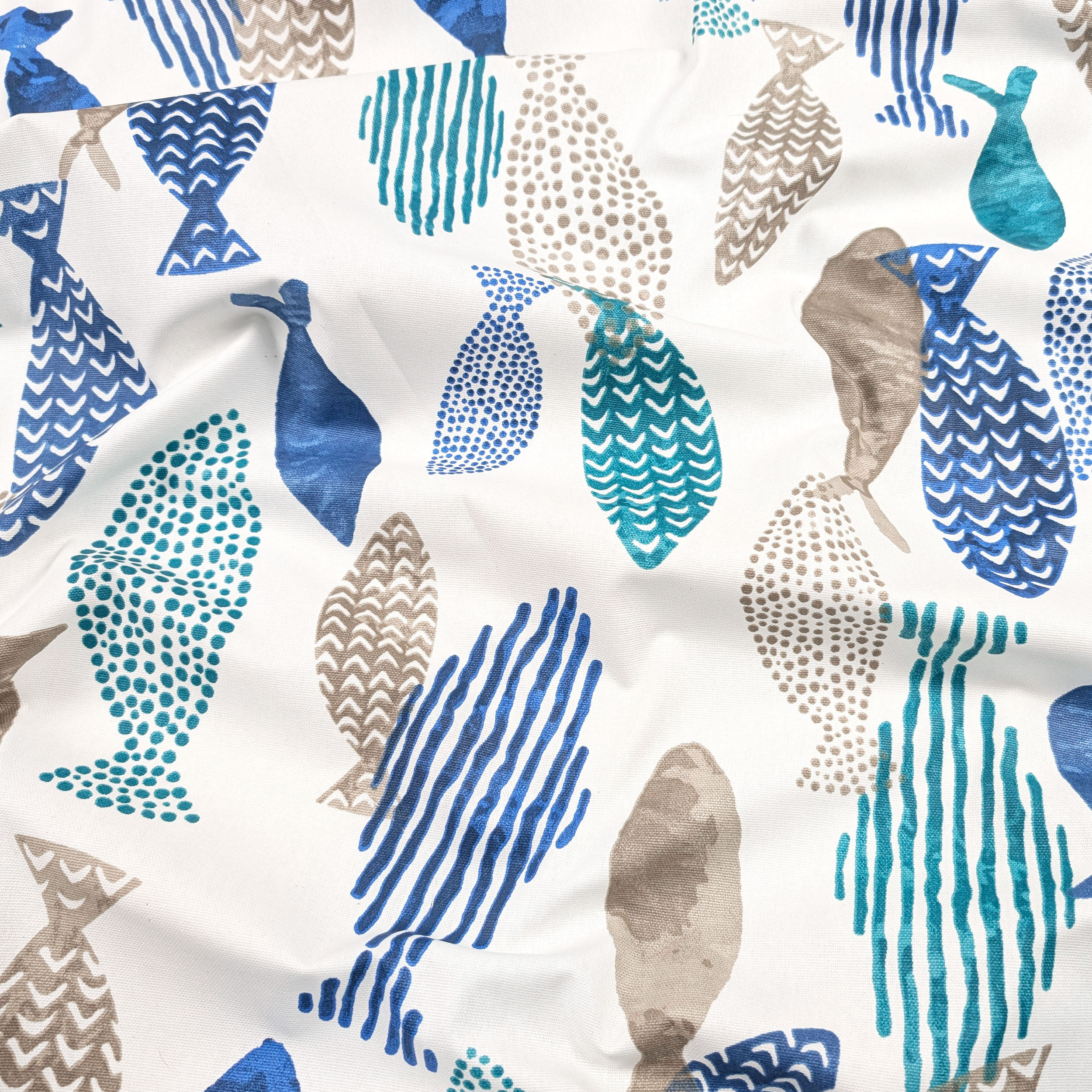 Fabric for Resin Tablecloth Fish Background White Image