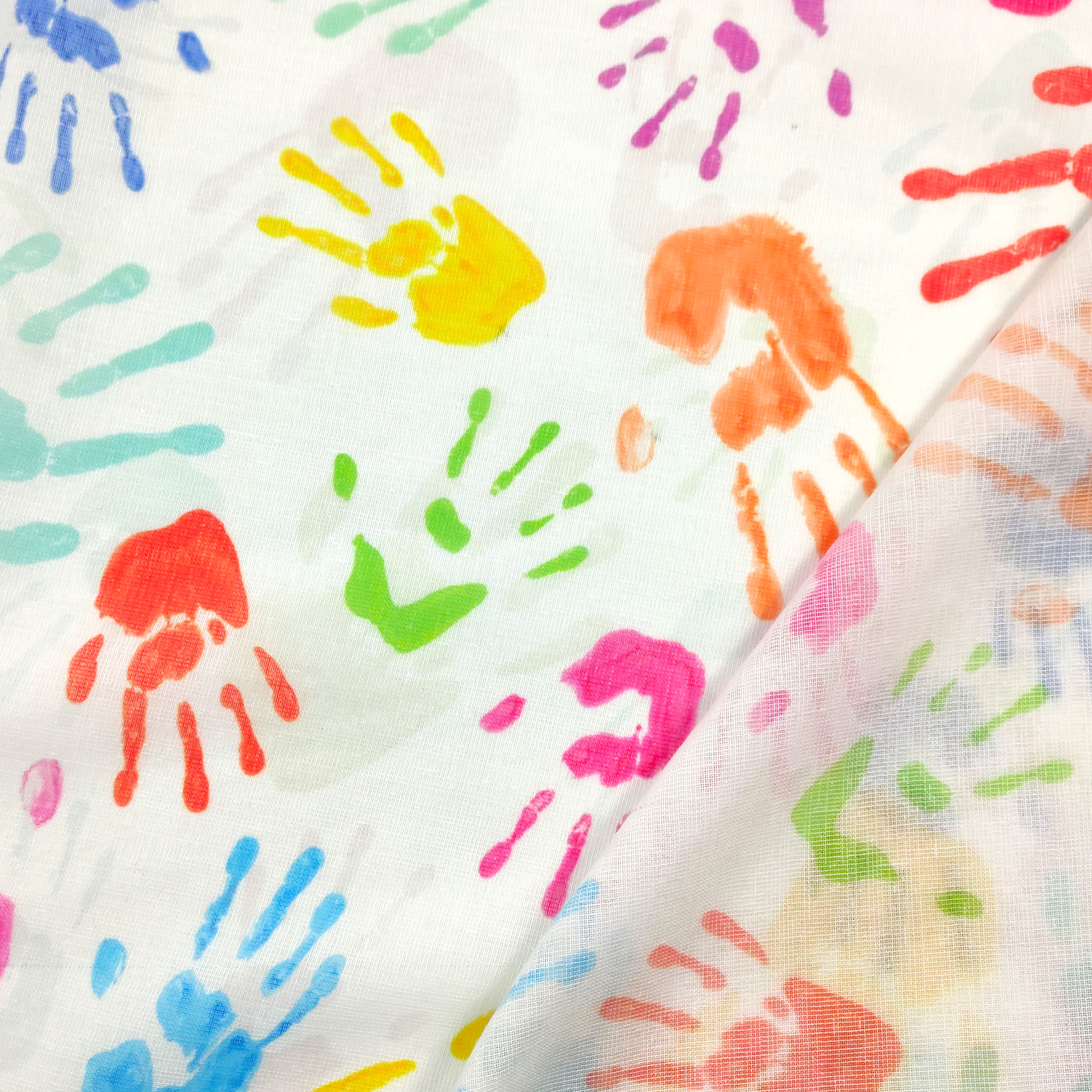 Tent Fabric Colourful Handprints