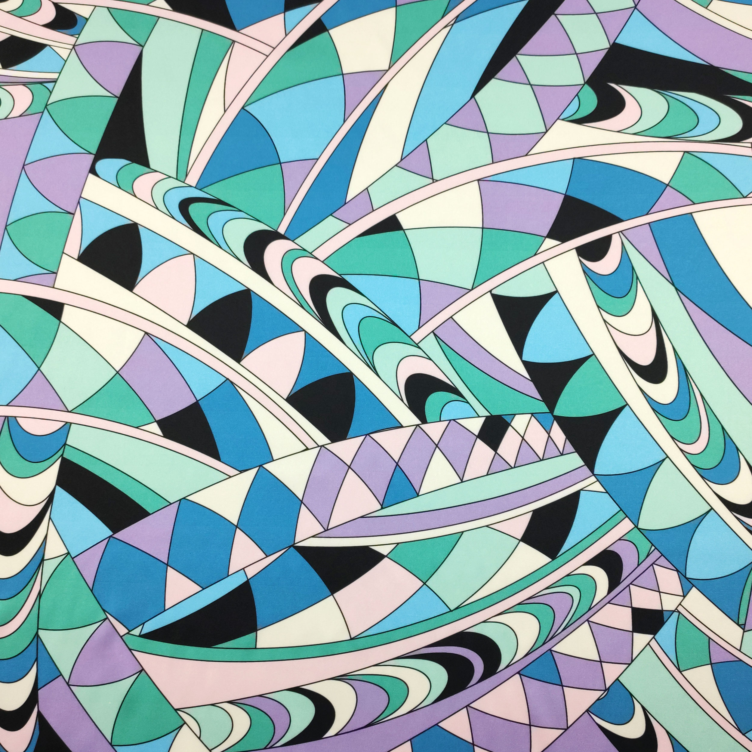 Conjunto de satén elástico Fashion Abstract Pattern Tonos fríos