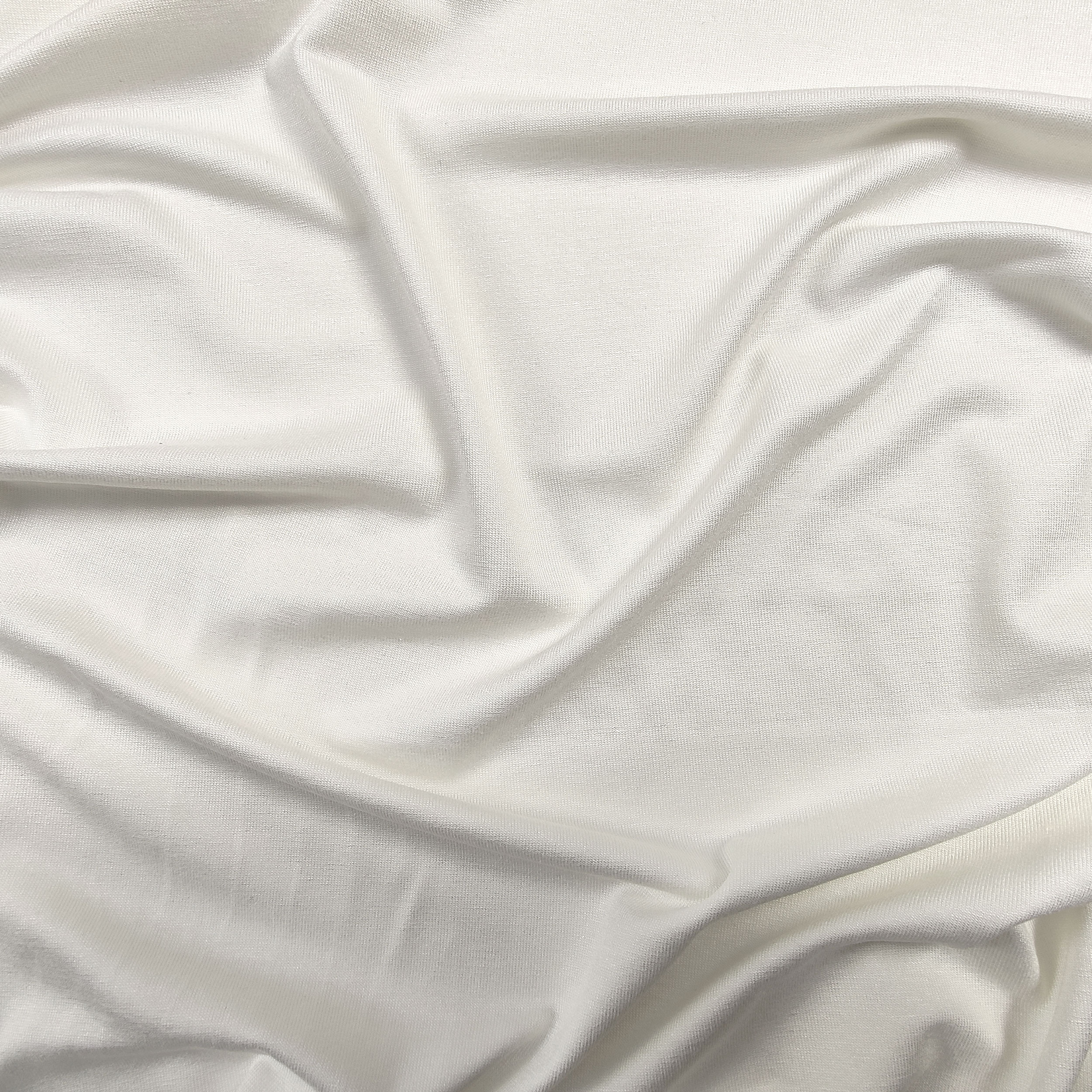 Piece of plain white viscose jersey, natural white, 65x155 cm Image