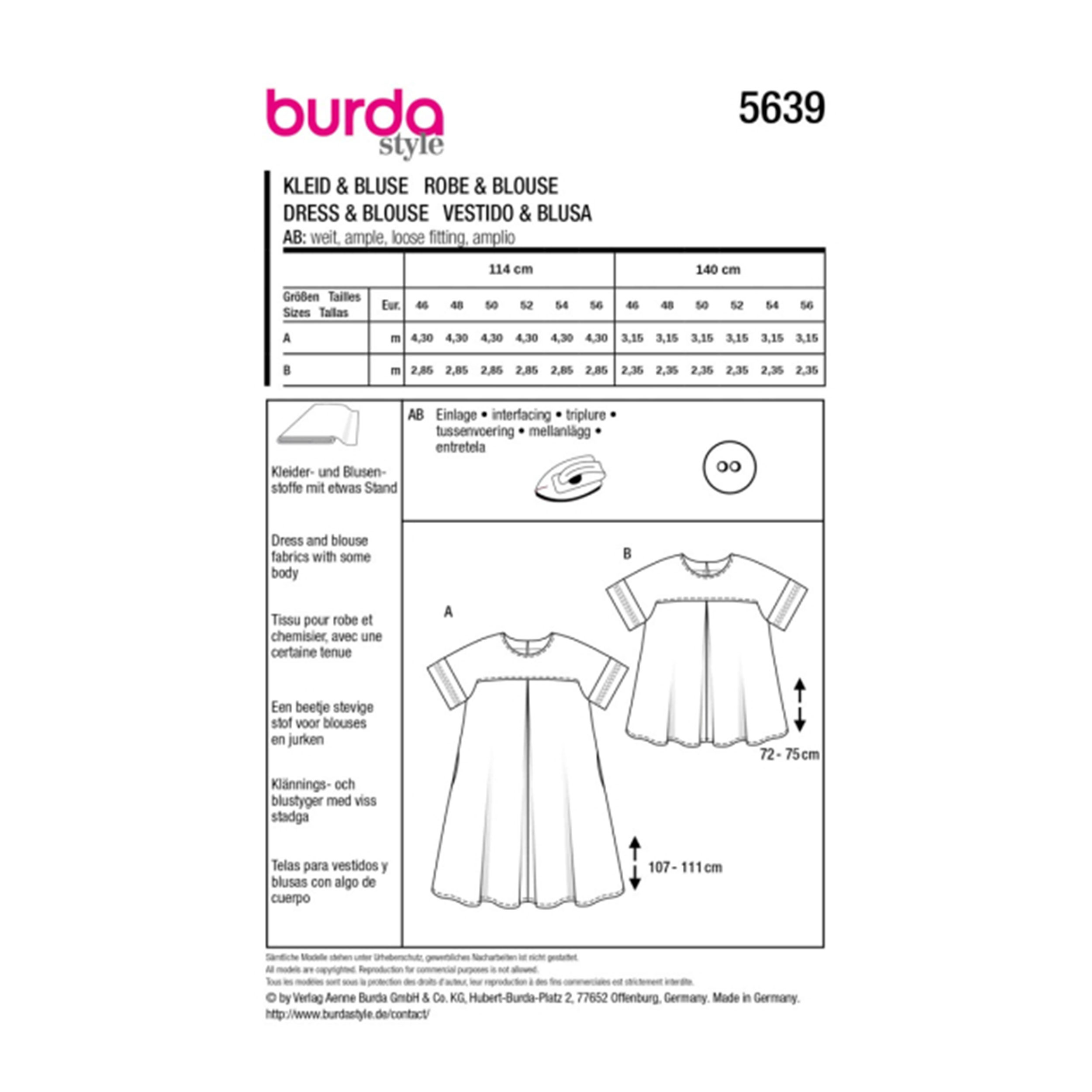 Burda Easy Dress and Blouse pattern Image