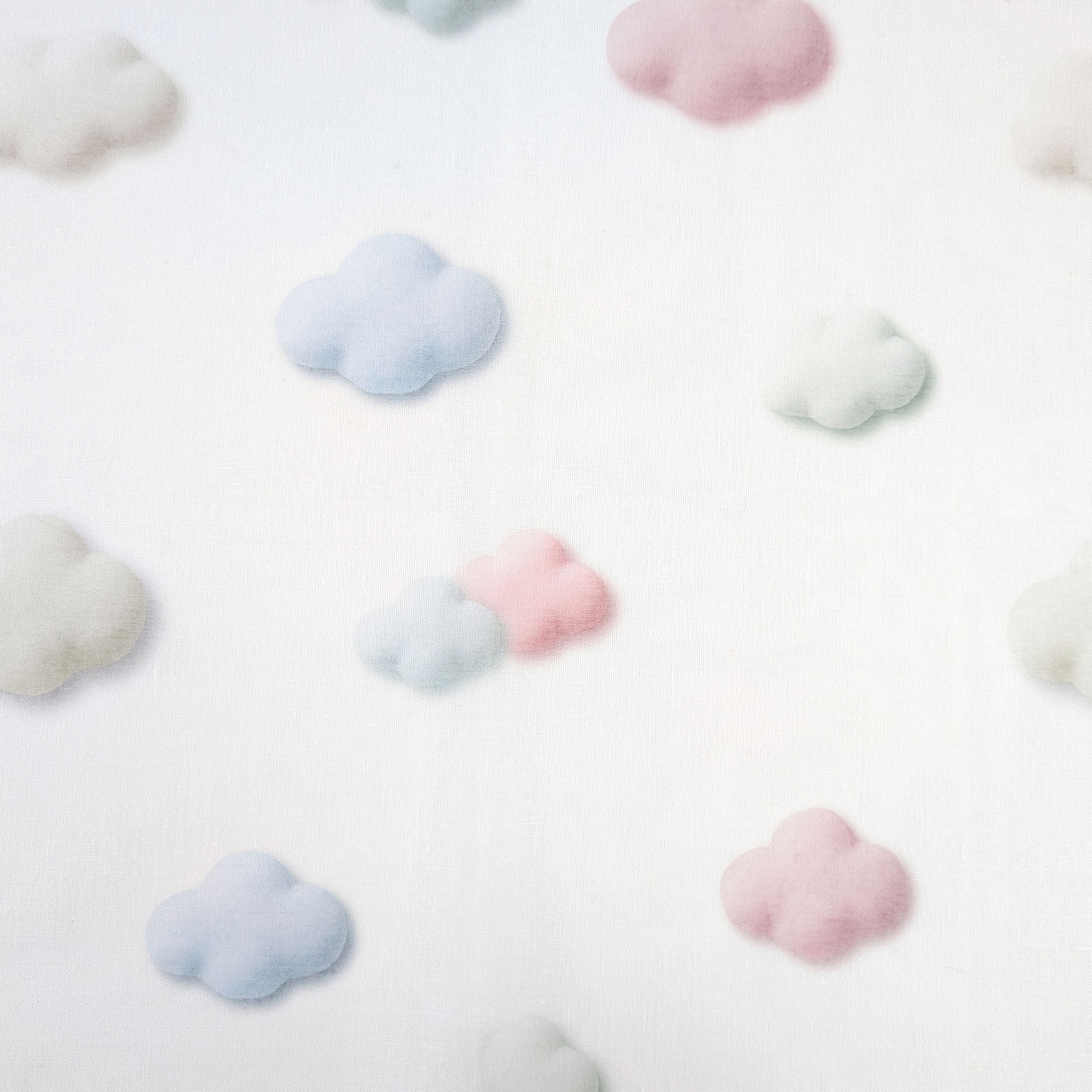Curtain Fabric Pastel Clouds Image