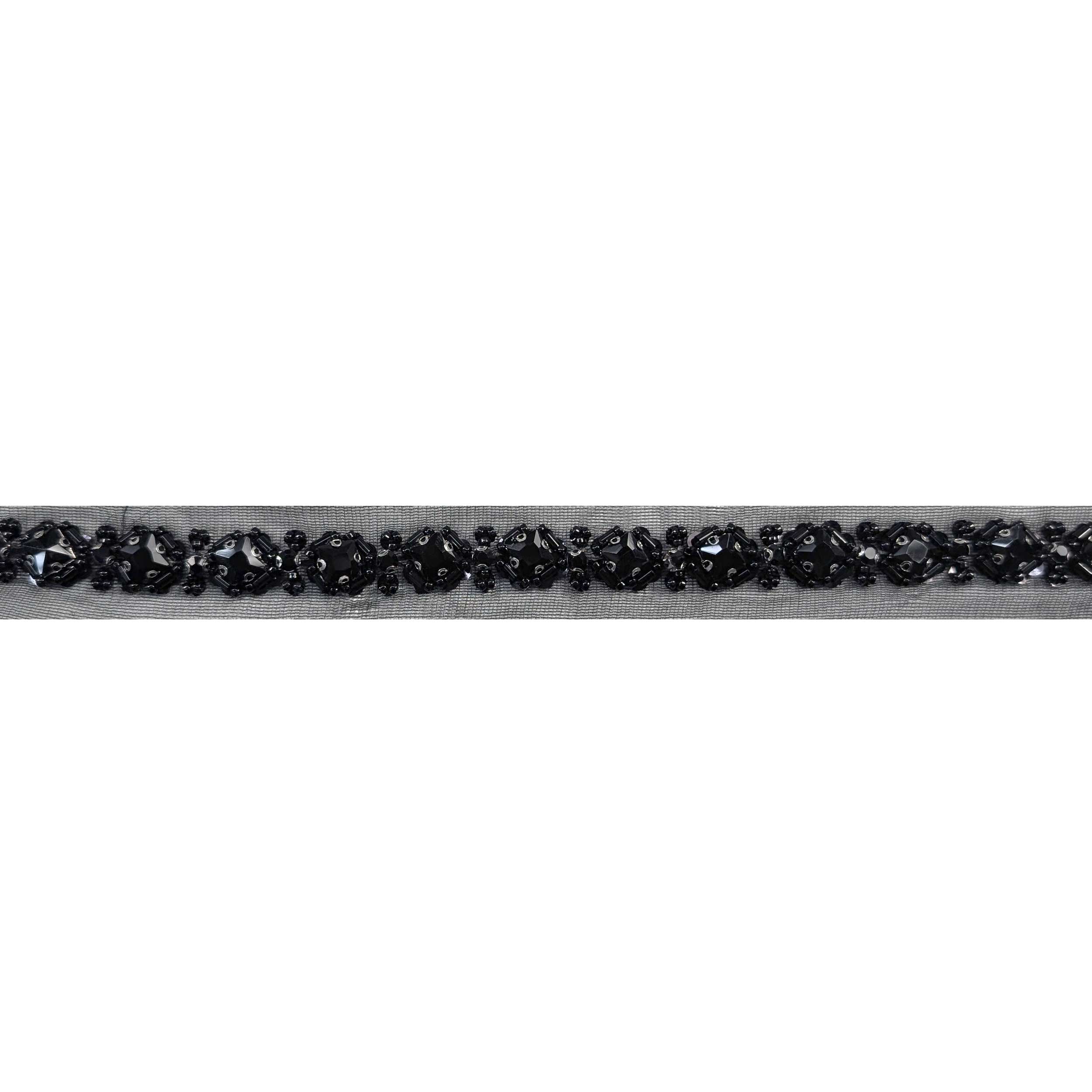 Black Tulle and Precious Stones Trimmings Image