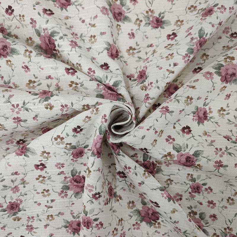 Cotton Blend Fabric Pink Flowers