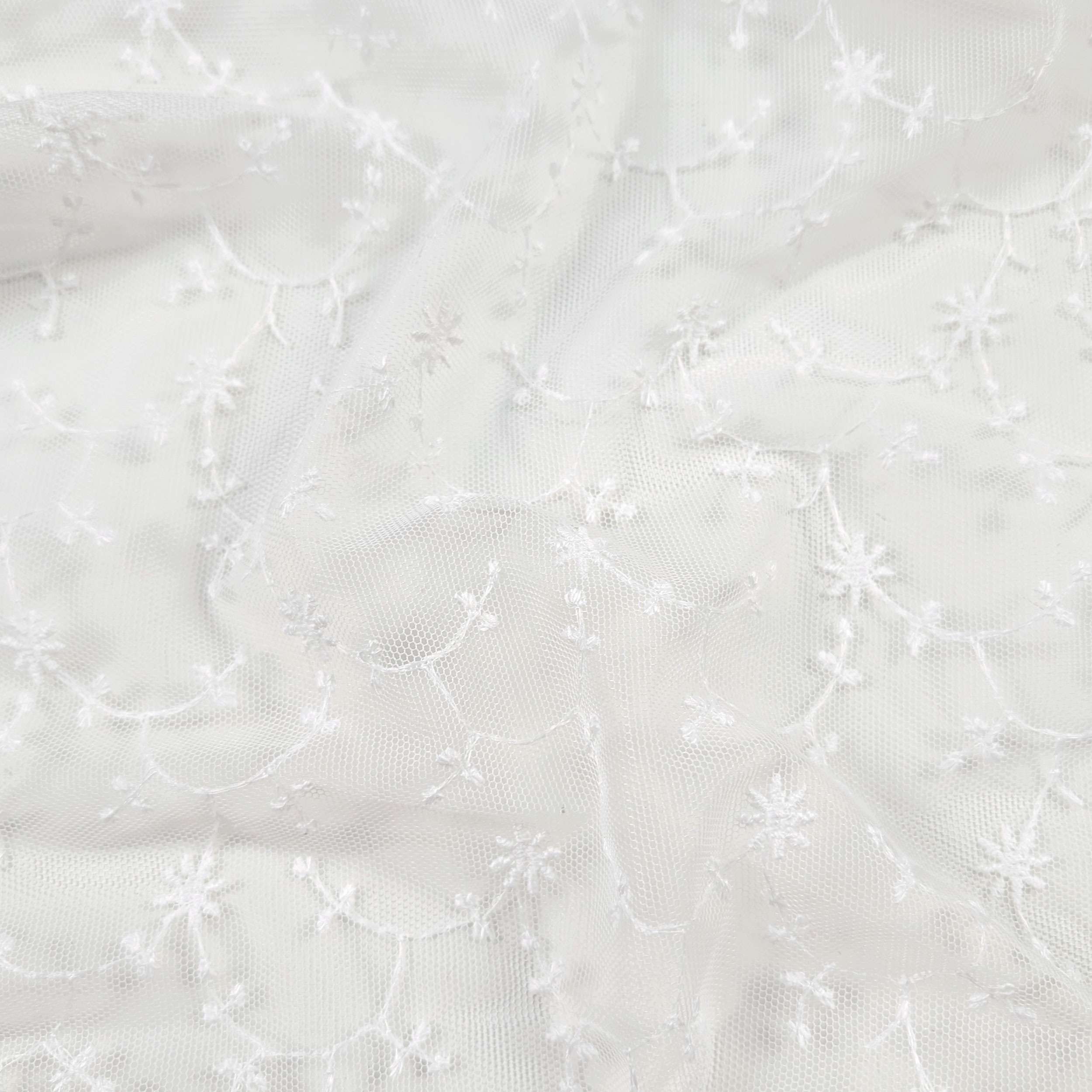 Lace Tulle Curtain Fabric with Stars Image
