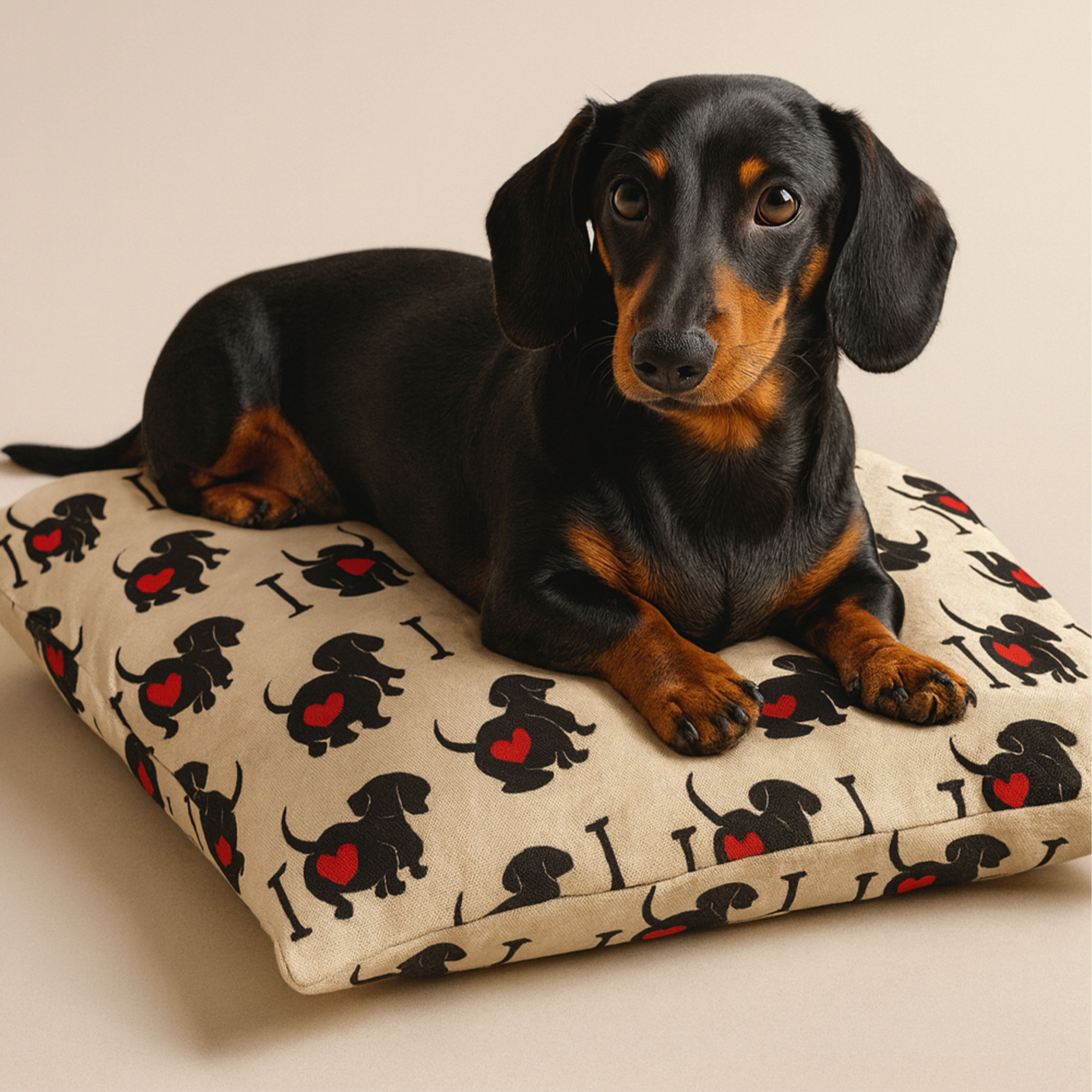 Panama fabric I Love Dachshunds Image