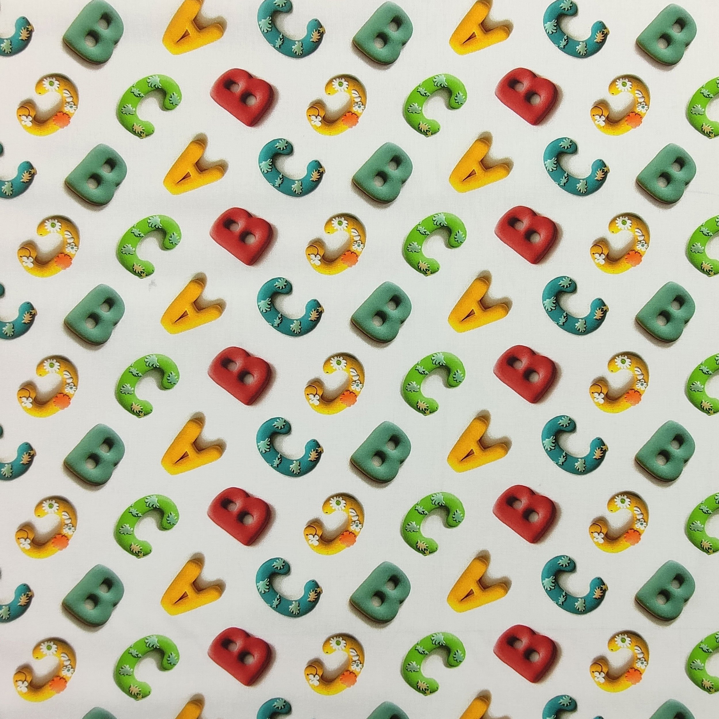 Cotton Digital Alphabet Letters White Background
