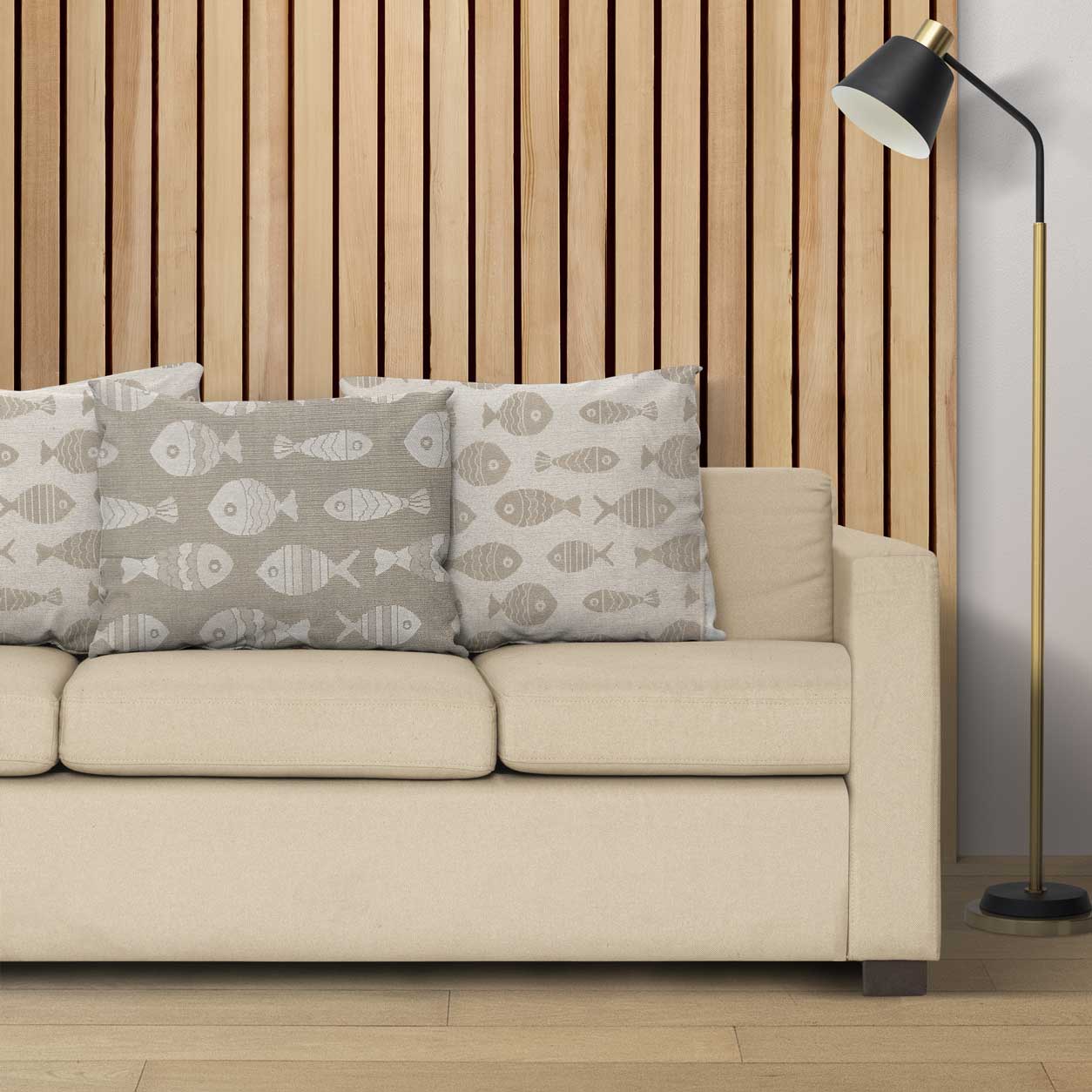 Upholstery Reversible Brocade - Cream, Rope Fishes