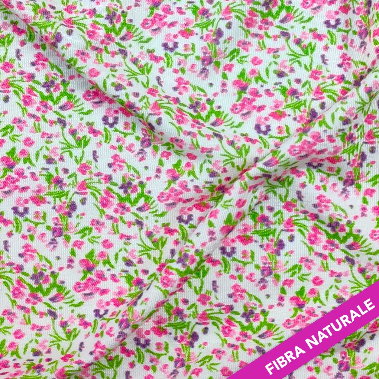 Bielastic Jersey Flores Rosas y Moradas