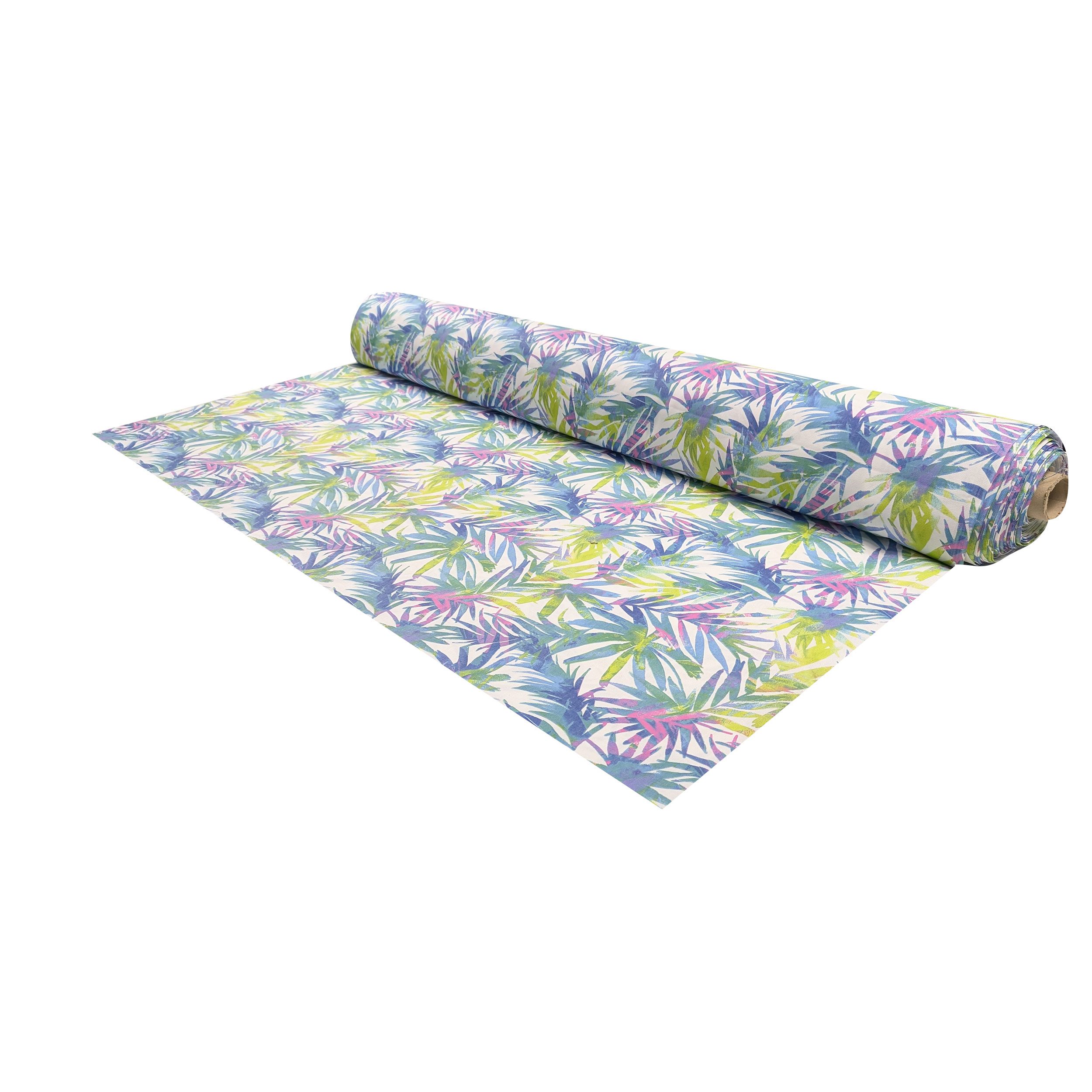 Panama Printed Tropical Leaves Cold Tones Image