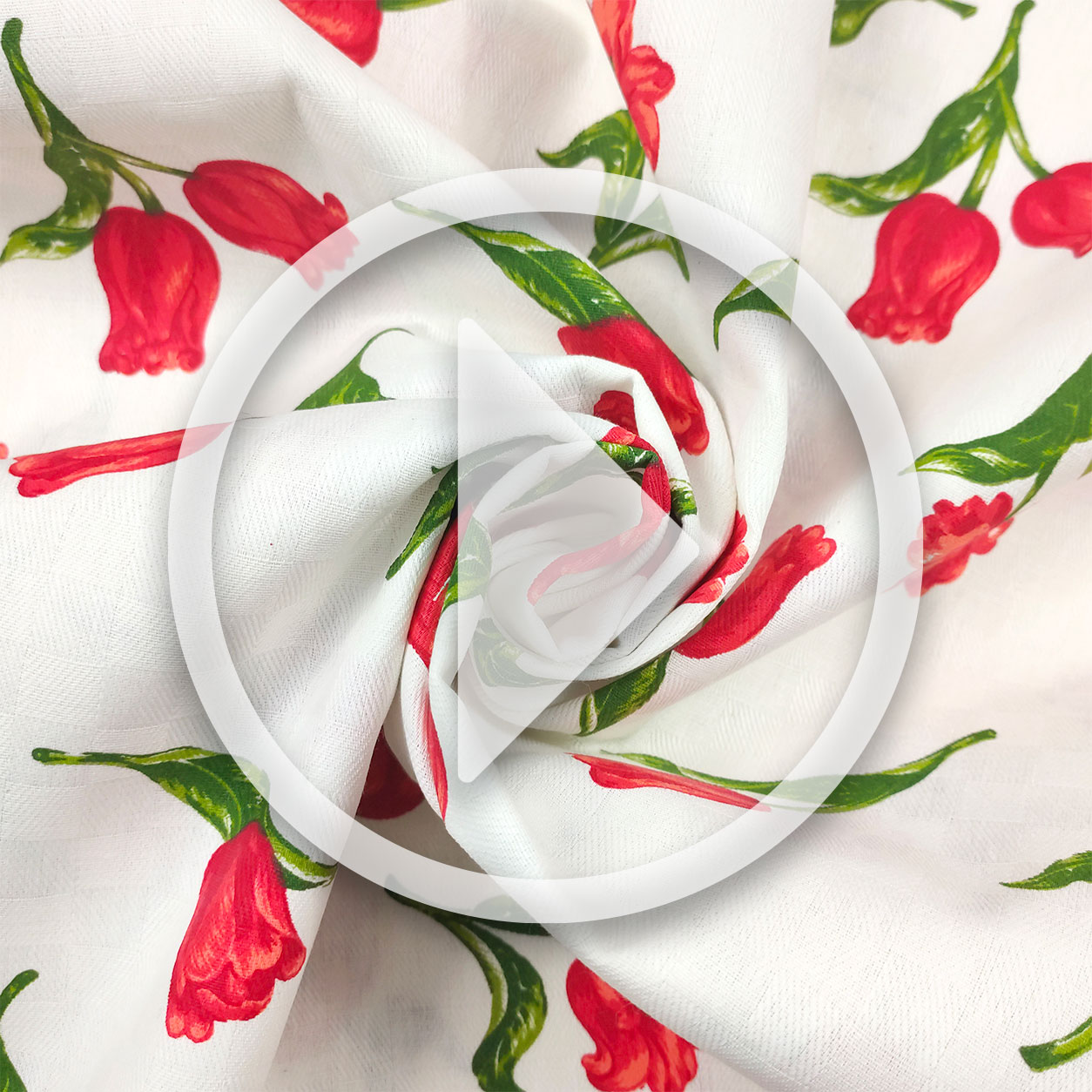Tissu Damina pour nappe Tulipes rouges Image