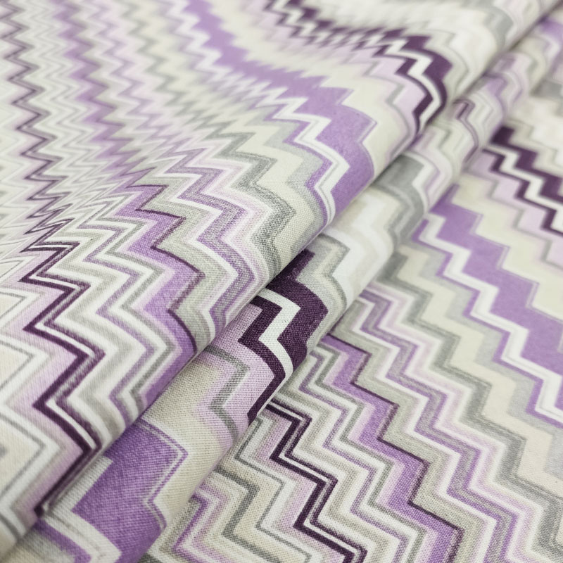 Tissu de coton Zig Zag Tones de violet Image