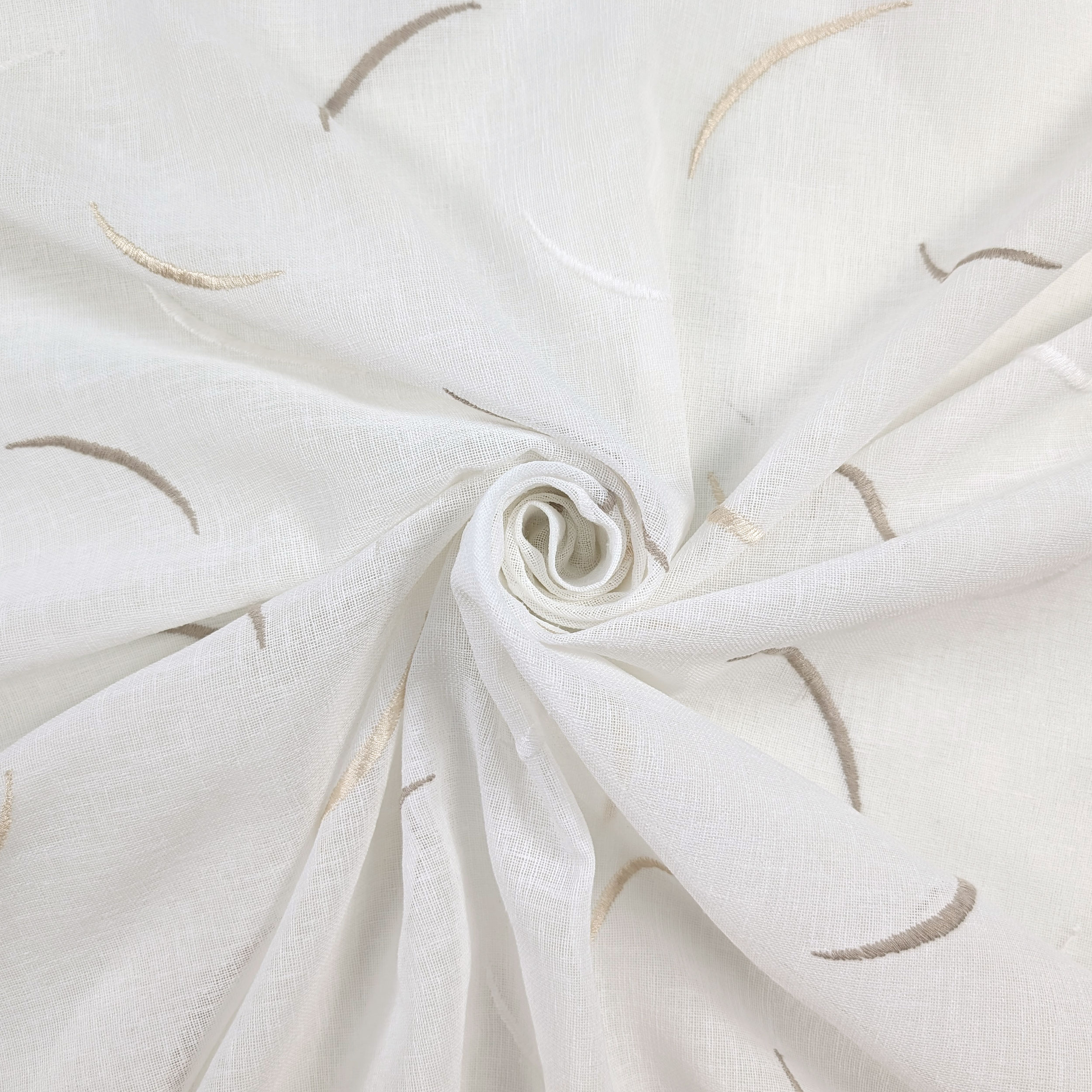 Curtain Fabric Embroidered Dove Grey Image